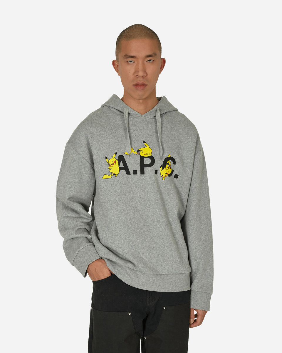 A.P.C. Pokémon Pikachu Hooded Sweatshirt Light Grey - Slam Jam® Official  Store