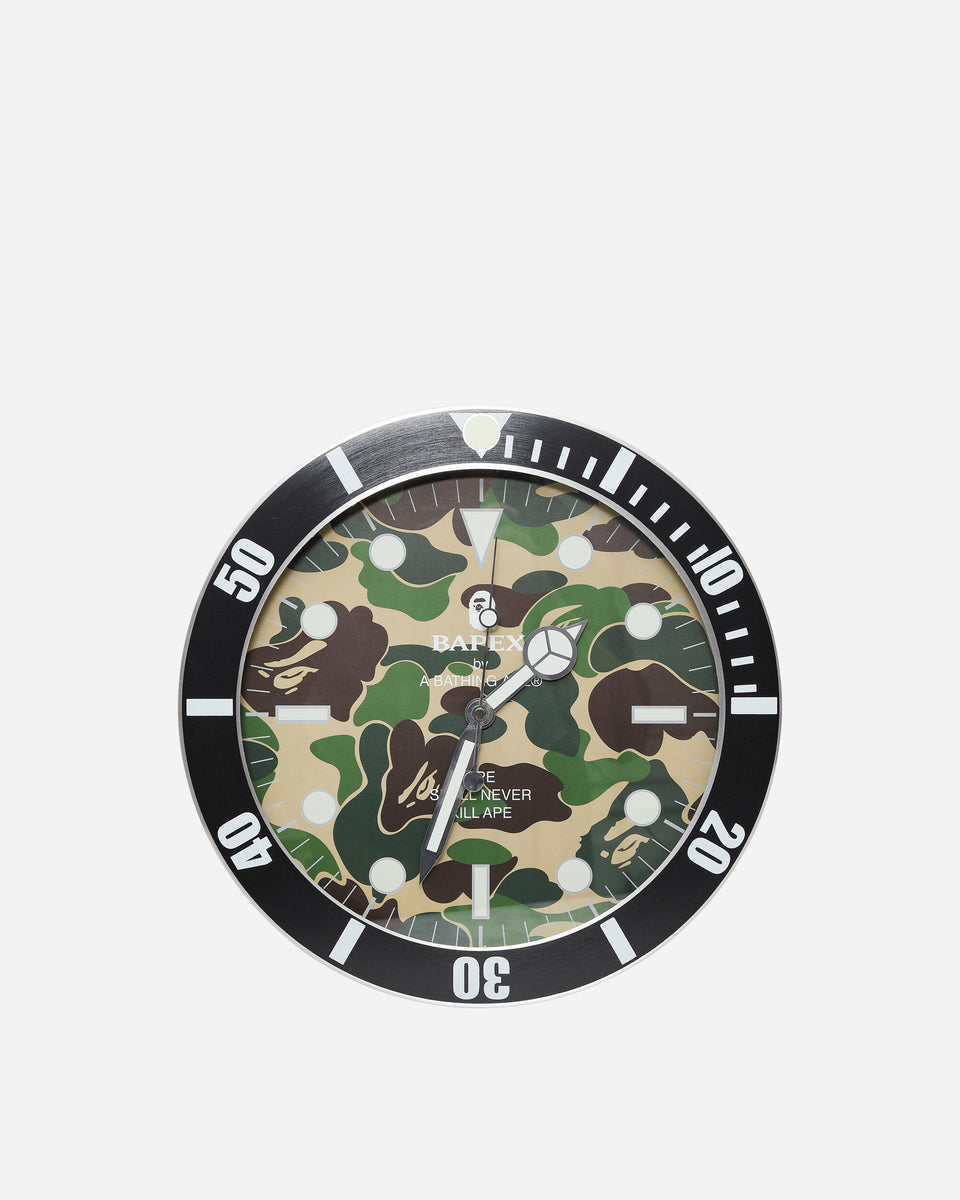 A Bathing Ape ABC Camo Bapex Wall Clock Green - Slam Jam® Official