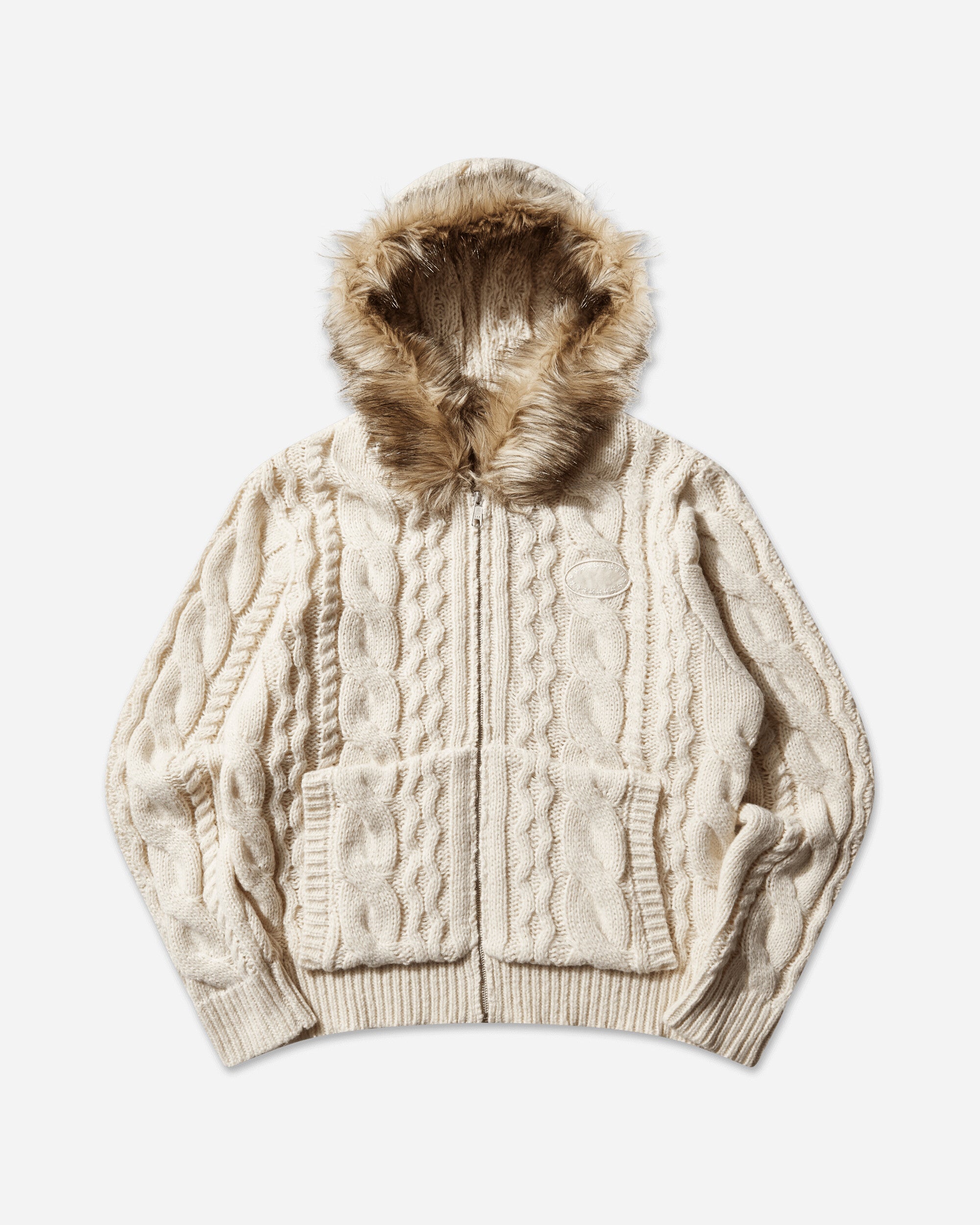 Fur Alan Knit Hoodie Ivory – Slam Jam®