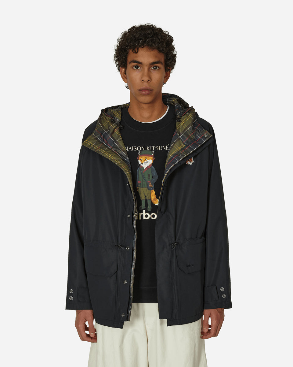 Barbour Maison Kitsuné Military Reversible Waterproof Jacket Black