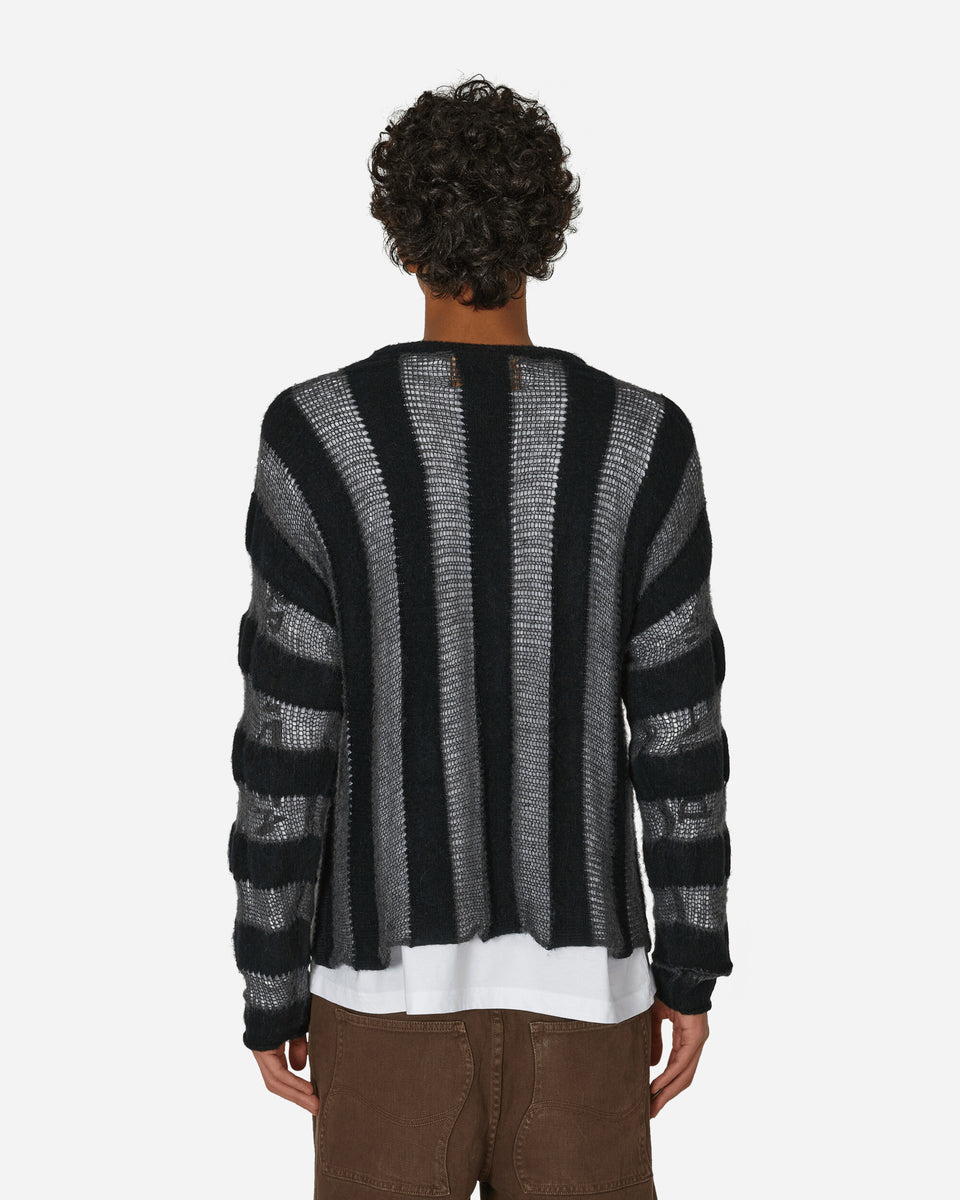 Brain Dead Fuzzy Threadbare Knit Sweater Black - Slam Jam