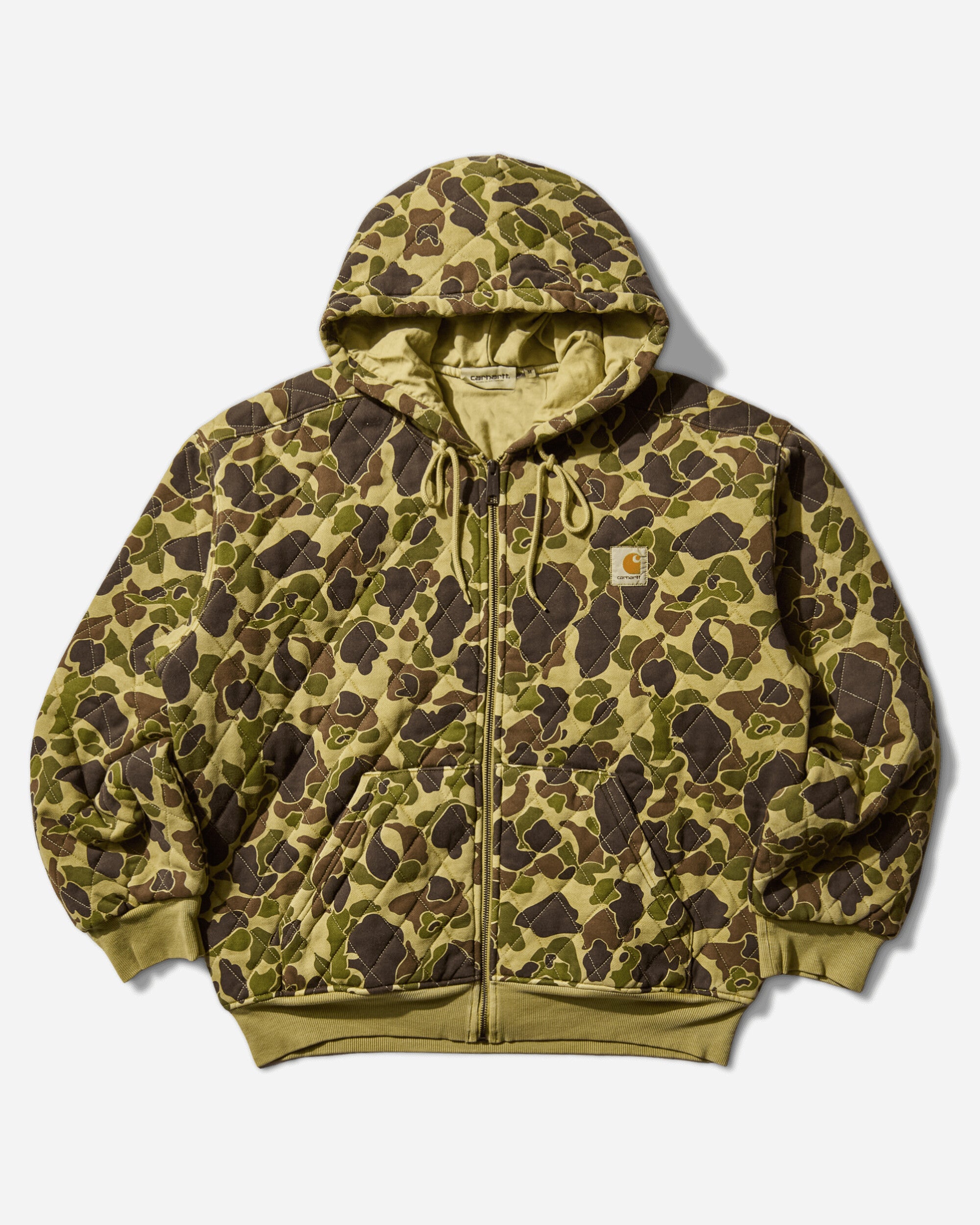 Men's Hooded Vista Quilted Sweat Jacket Camo Duck / Green (Garment