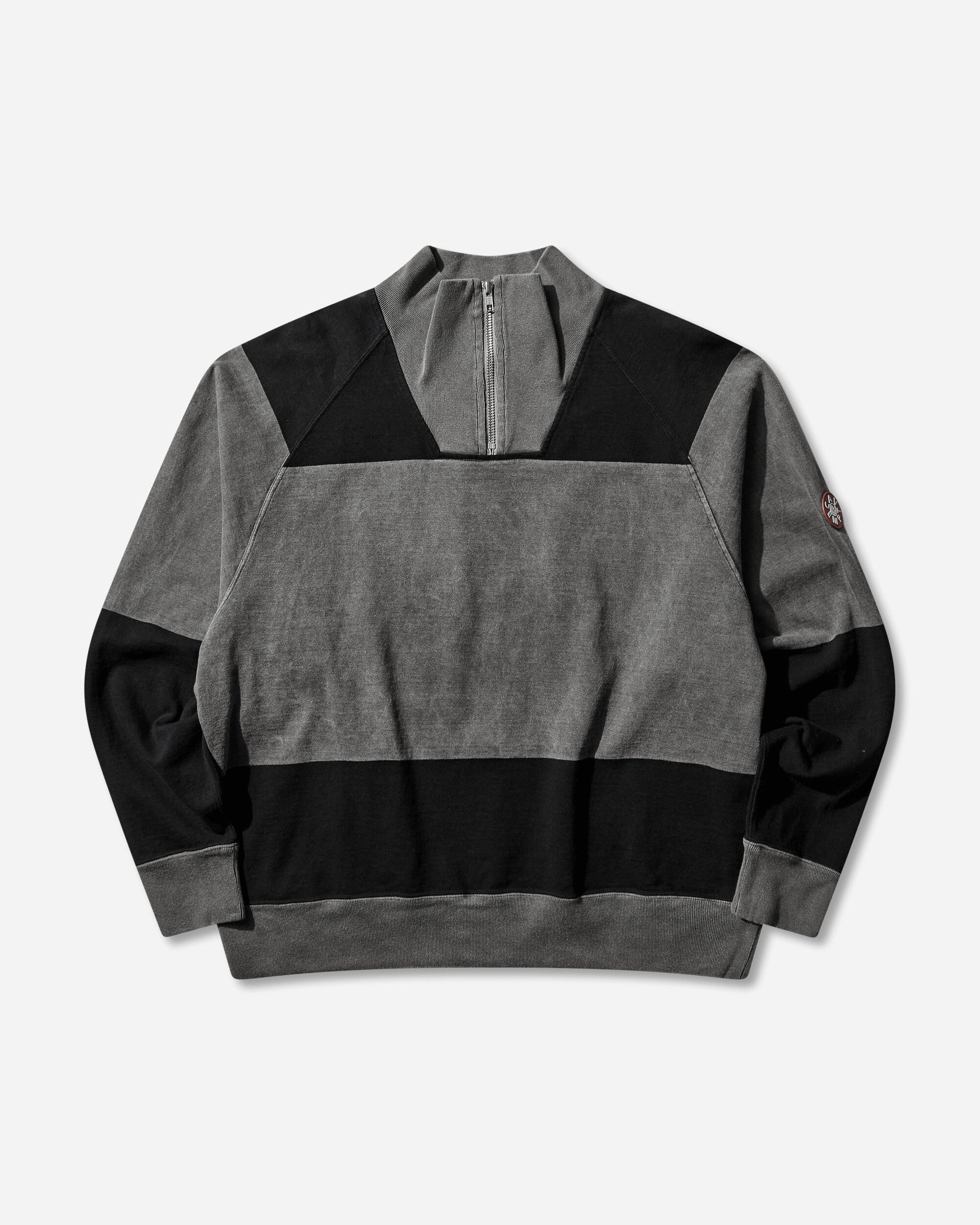 トップス cavempt OVERDYE STRIPE HALF ZIP Men's Overdye Stripe Half Zip Sweatshirt Grey – Slam Jam®