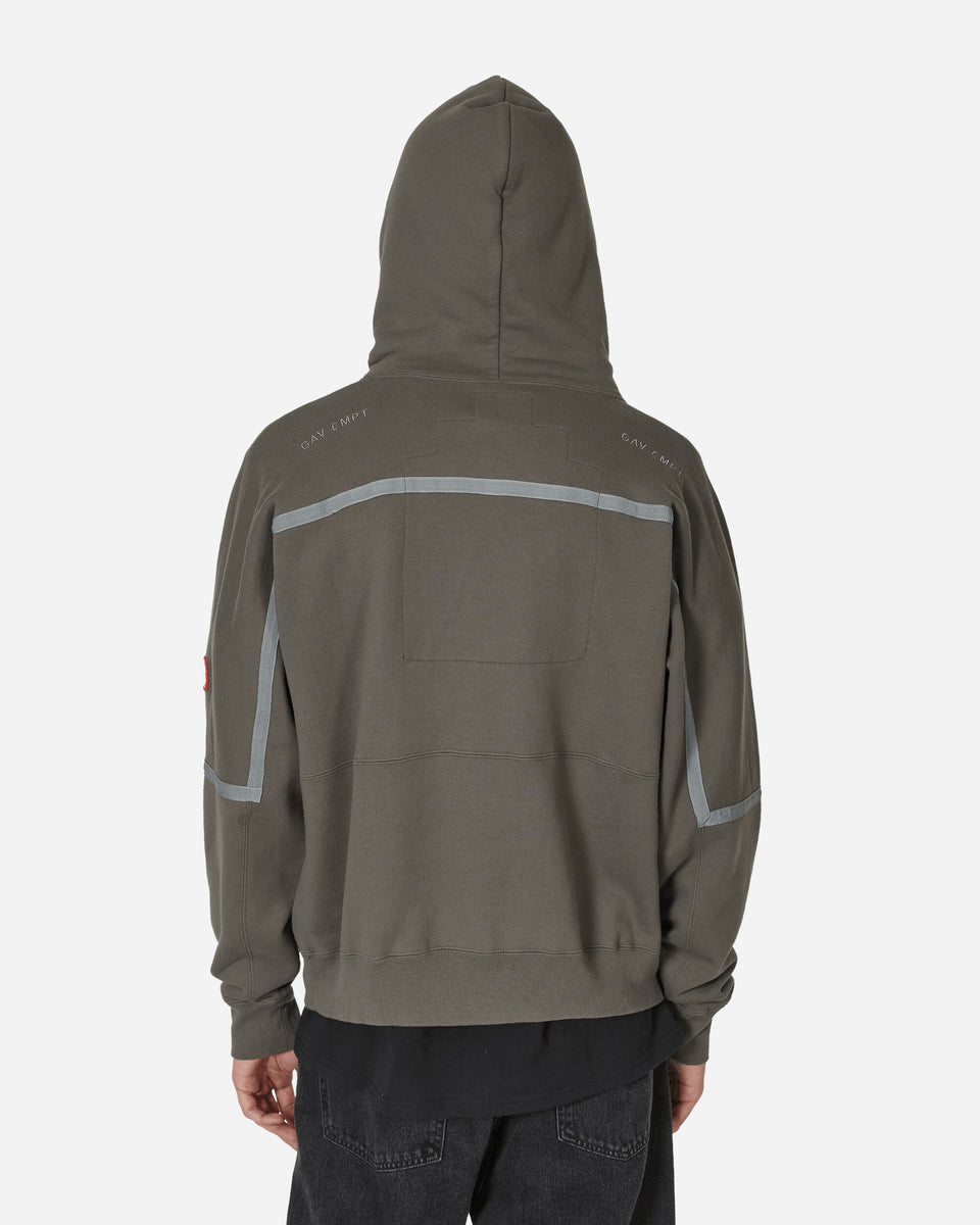 Cav Empt Taped Cut Heavy Hooded Sweatshirt Charcoal - Slam Jam