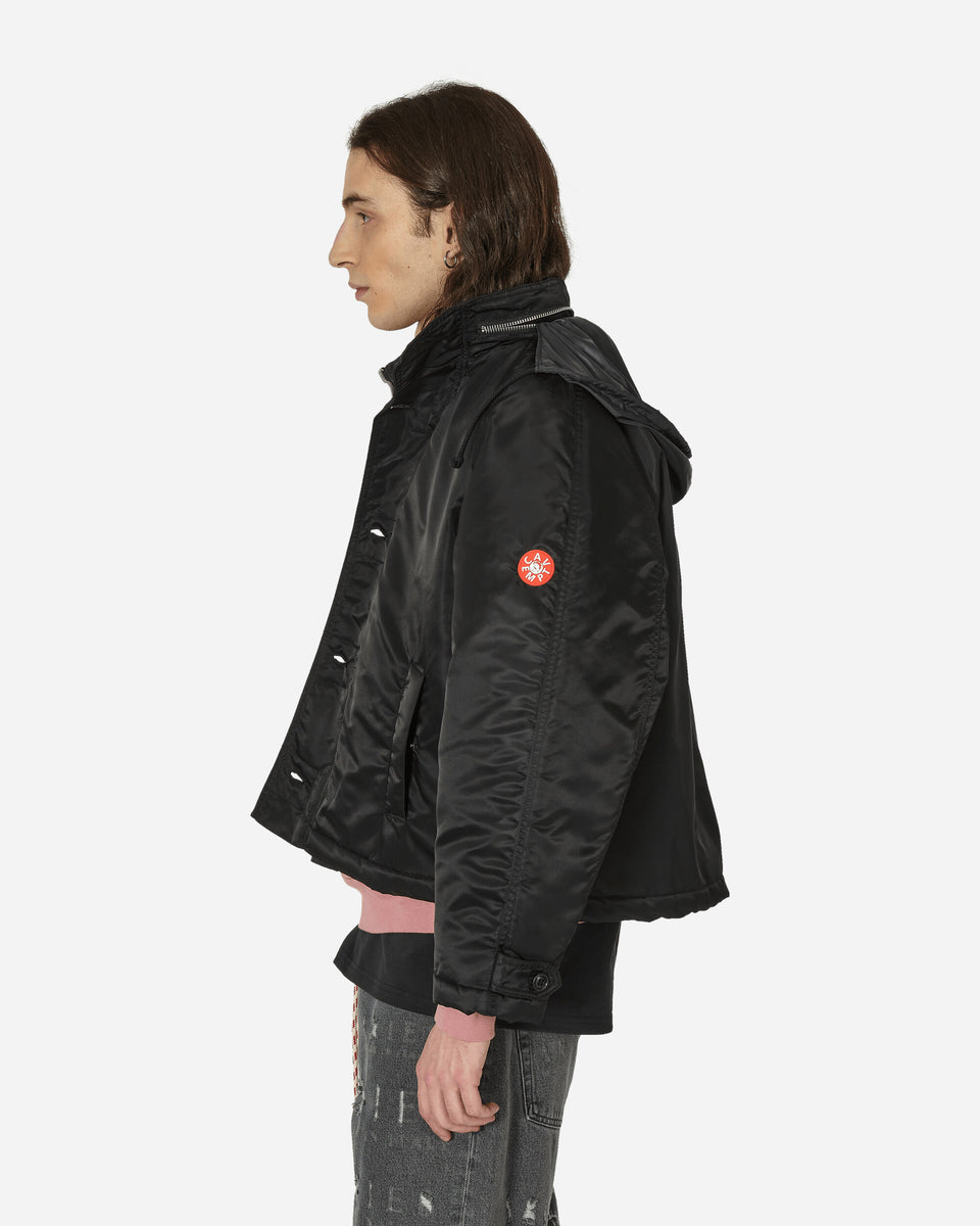 Nylon Twill Warm Jacket Black