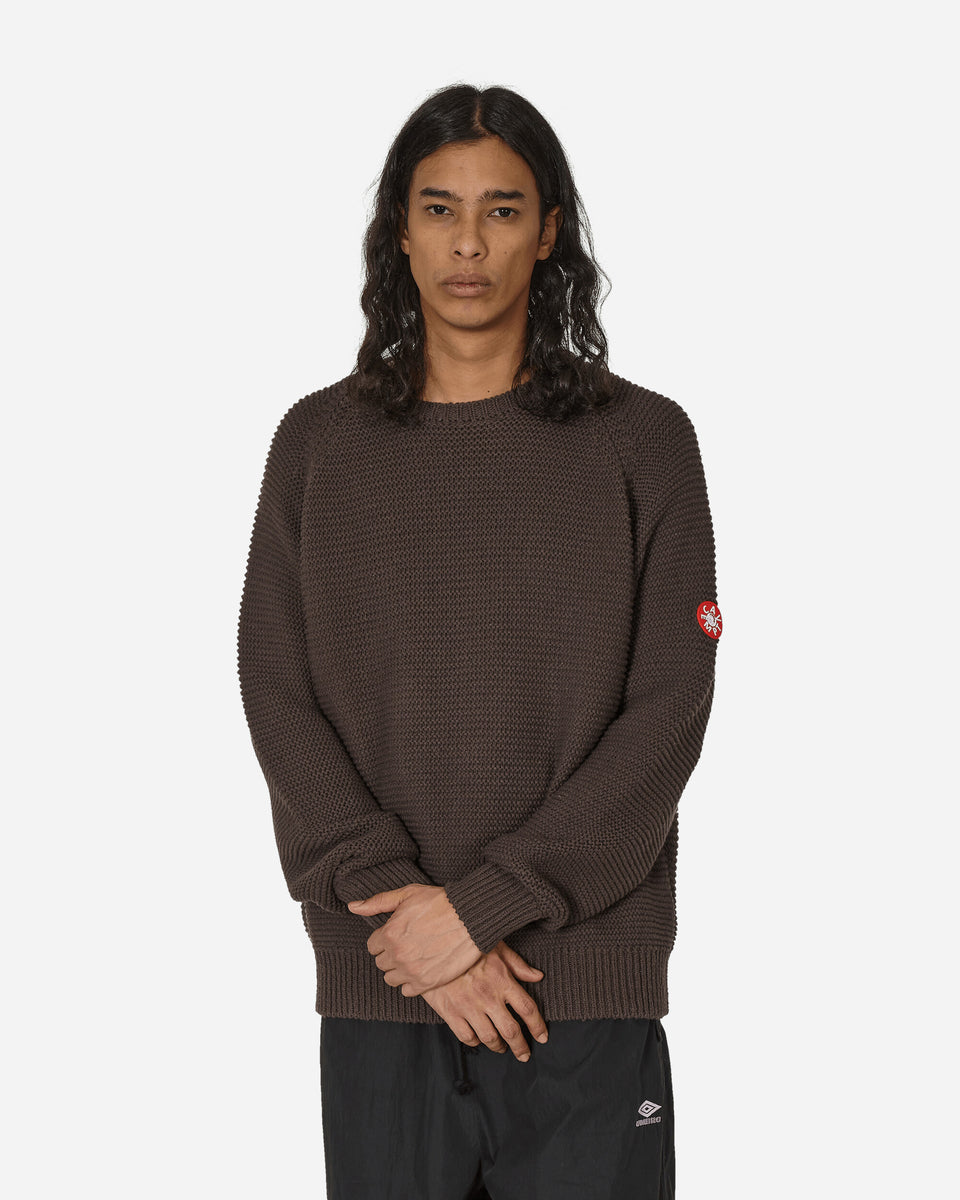 Cav Empt Raglan Sleeve Cotton Knit Sweater Grey Slam Jam