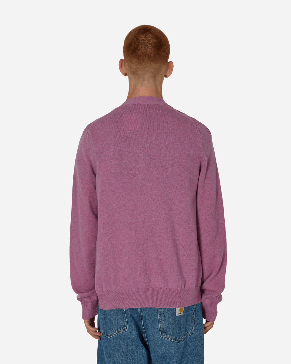 Comme Des Garçons Play Lambswool V Neck Cardigan Purple