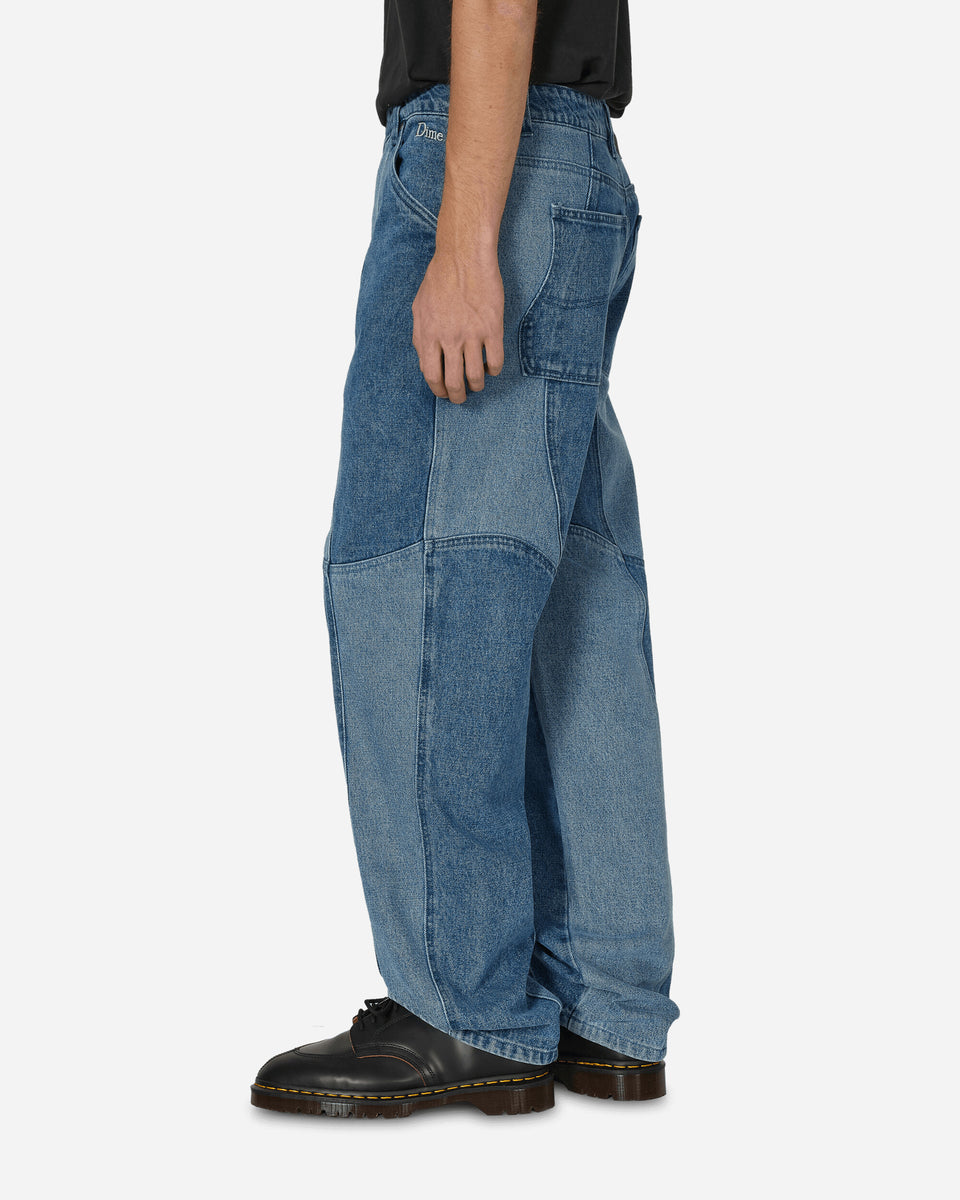 Dime Blocked Relaxed Denim Pants Blue Washed - Slam Jam® Official