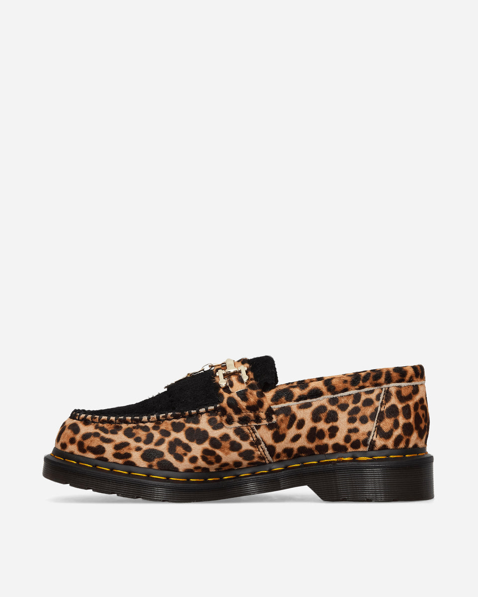 Dr. Martens Adrian Bone Snaffle Hair-On Leopard Loafers Black