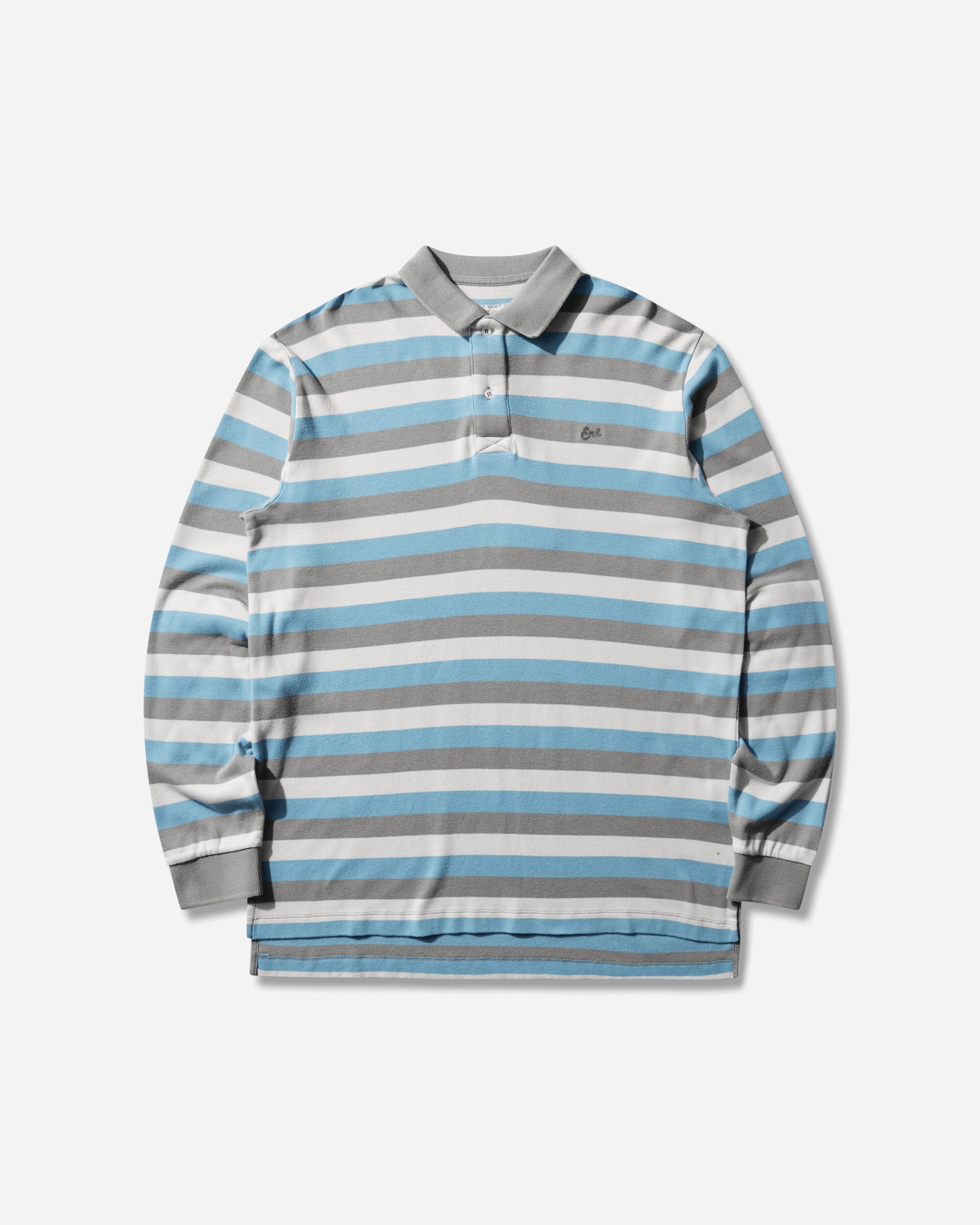 Men's Striped Long Sleeve Polo Blue – Slam Jam®
