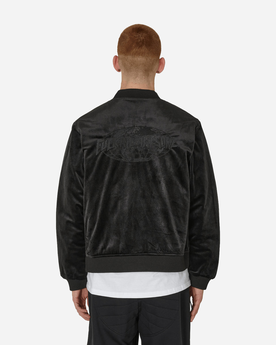 Velour Bomber Jacket Black