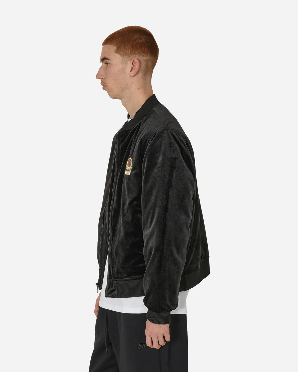 Velour Bomber Jacket Black