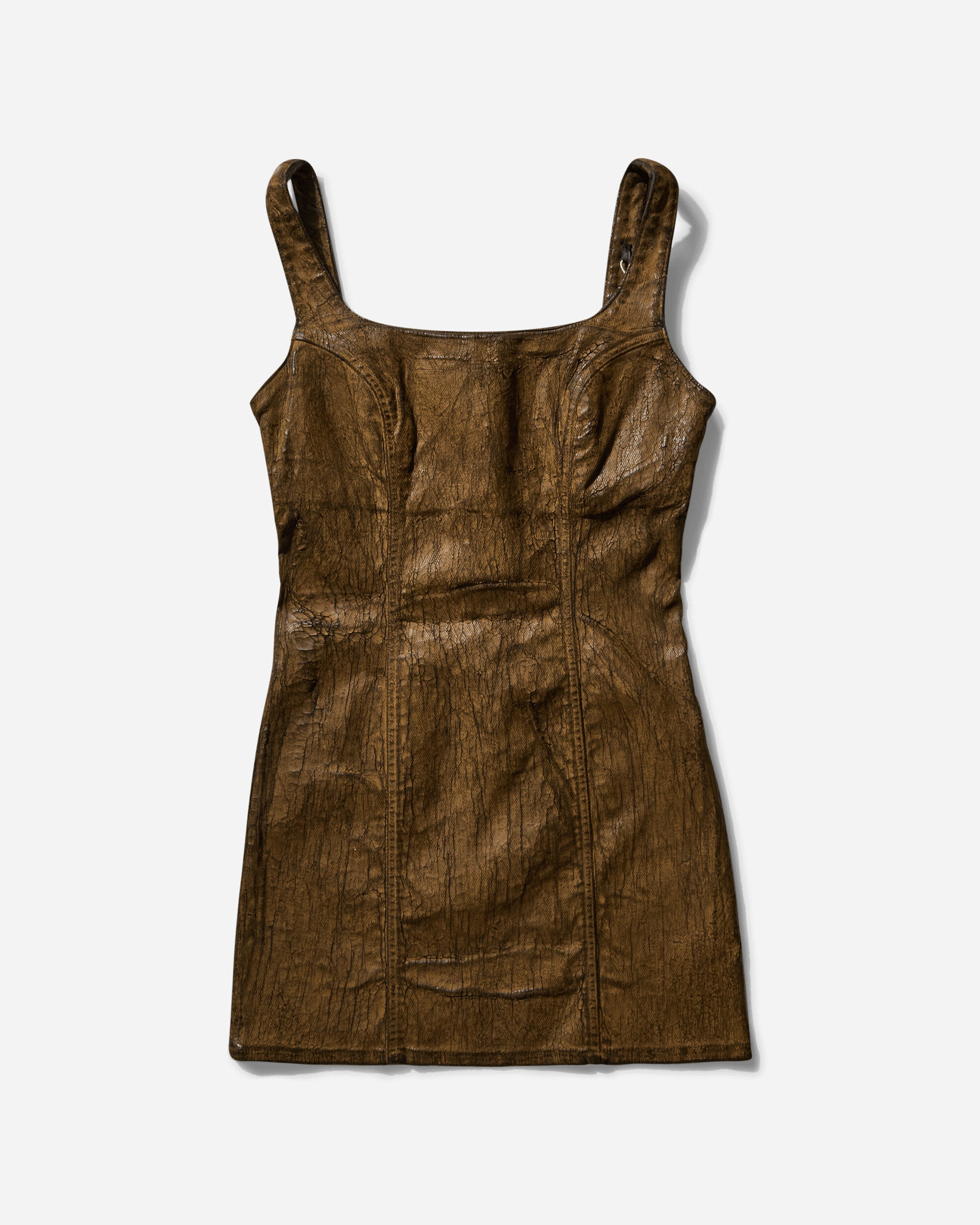 Women's Crackle Denim Dress Dark Brown Earth – Slam Jam®