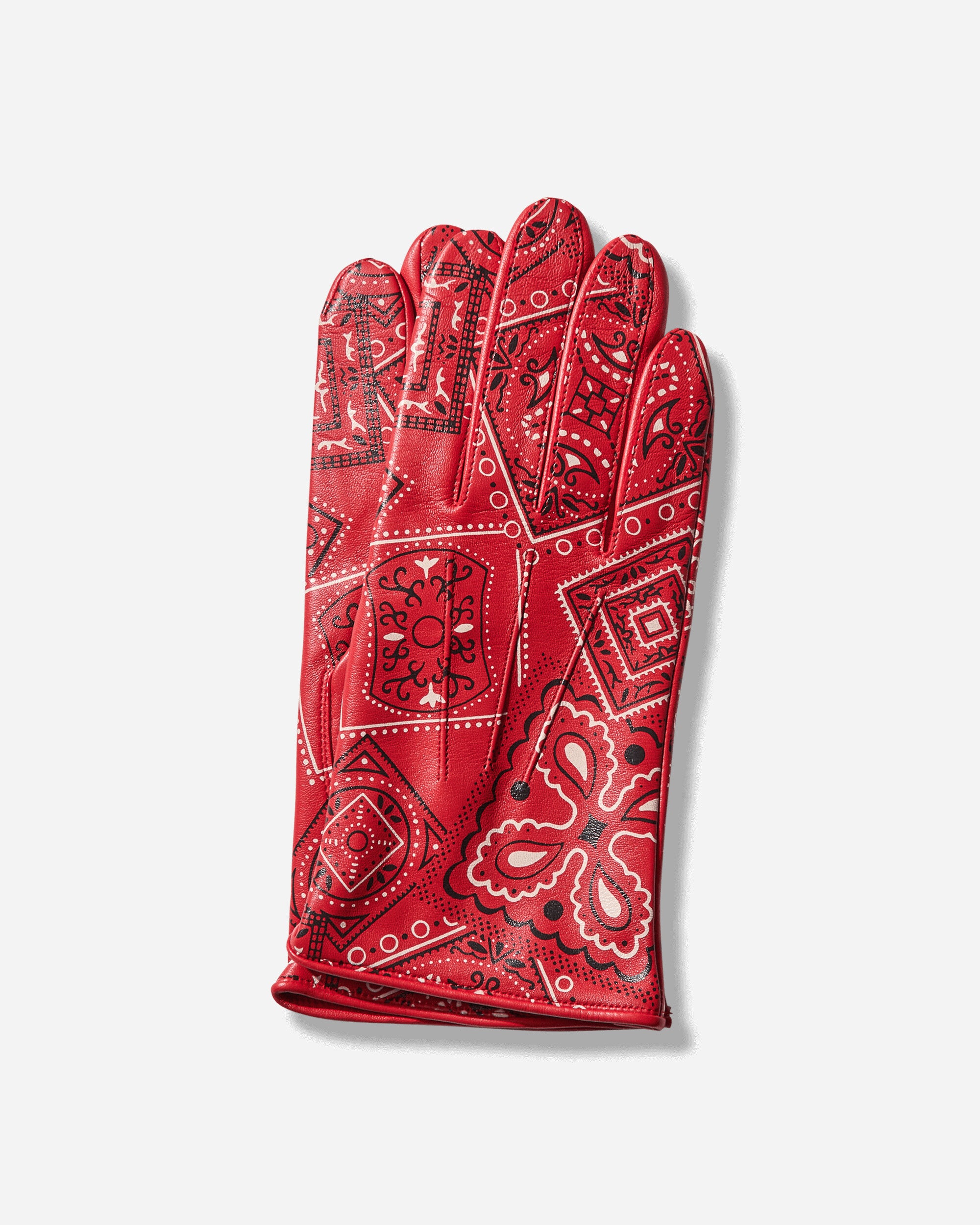 小物 kapital sample leather gloves archive Leather Cookie Bandana Gloves Red – Slam Jam®