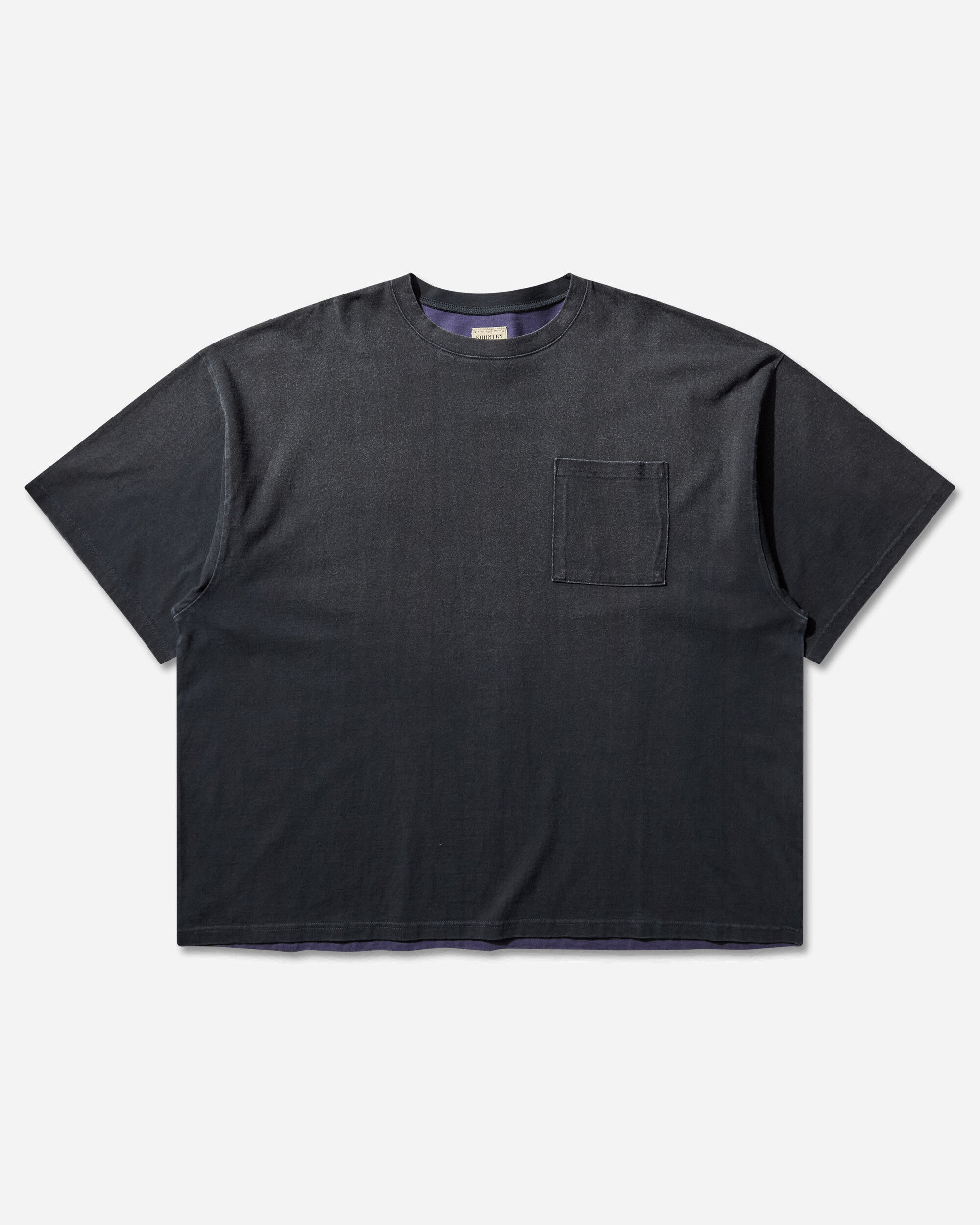 Men's Jersey 2Tones Big Pocket T-Shirt (Bone) Black / Purple