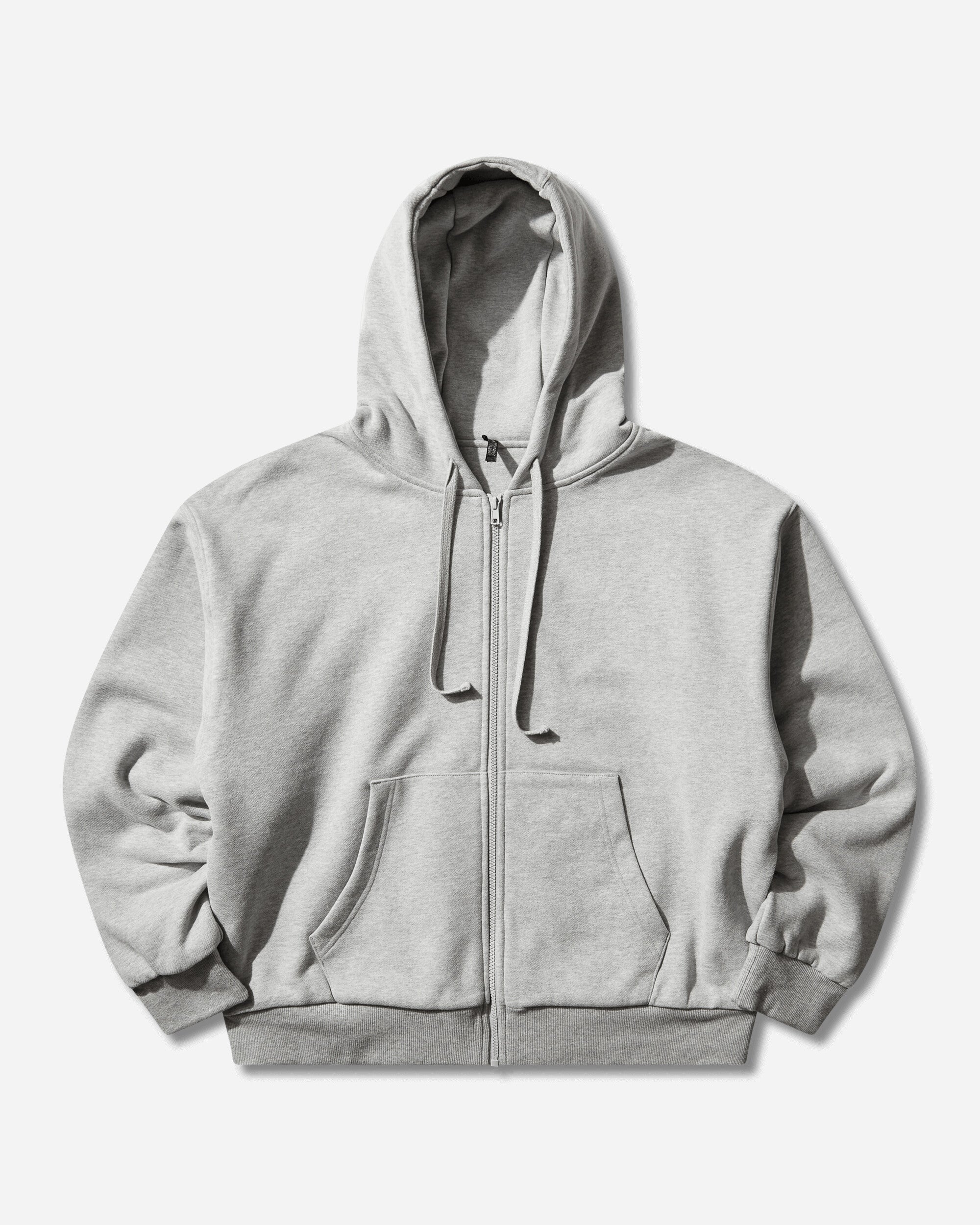 Men's Double Layer Zip Up Hoodie Grey Melange – Slam Jam®