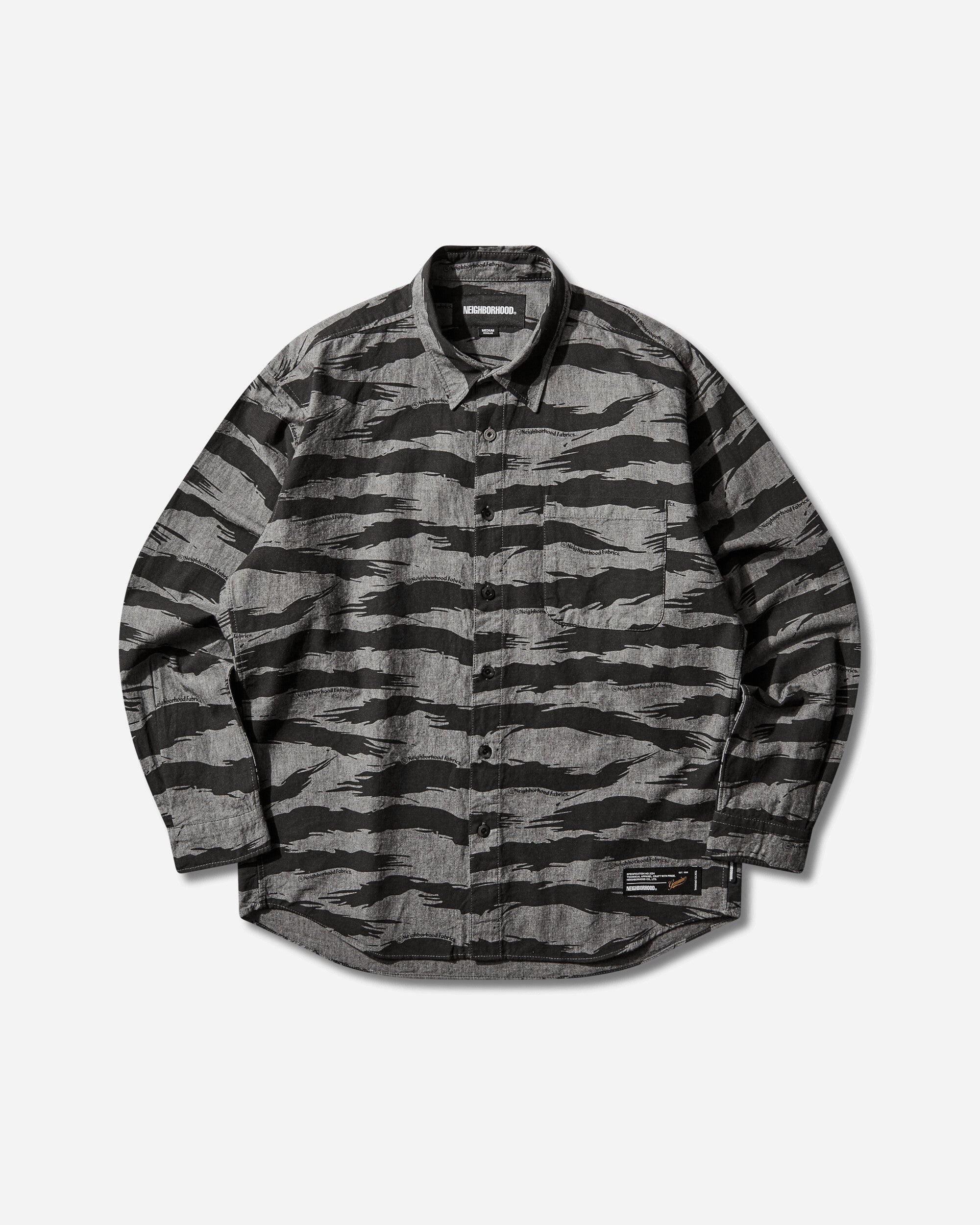 Men's Camo Pattern Chambray Longsleeve Shirt Black – Slam Jam®