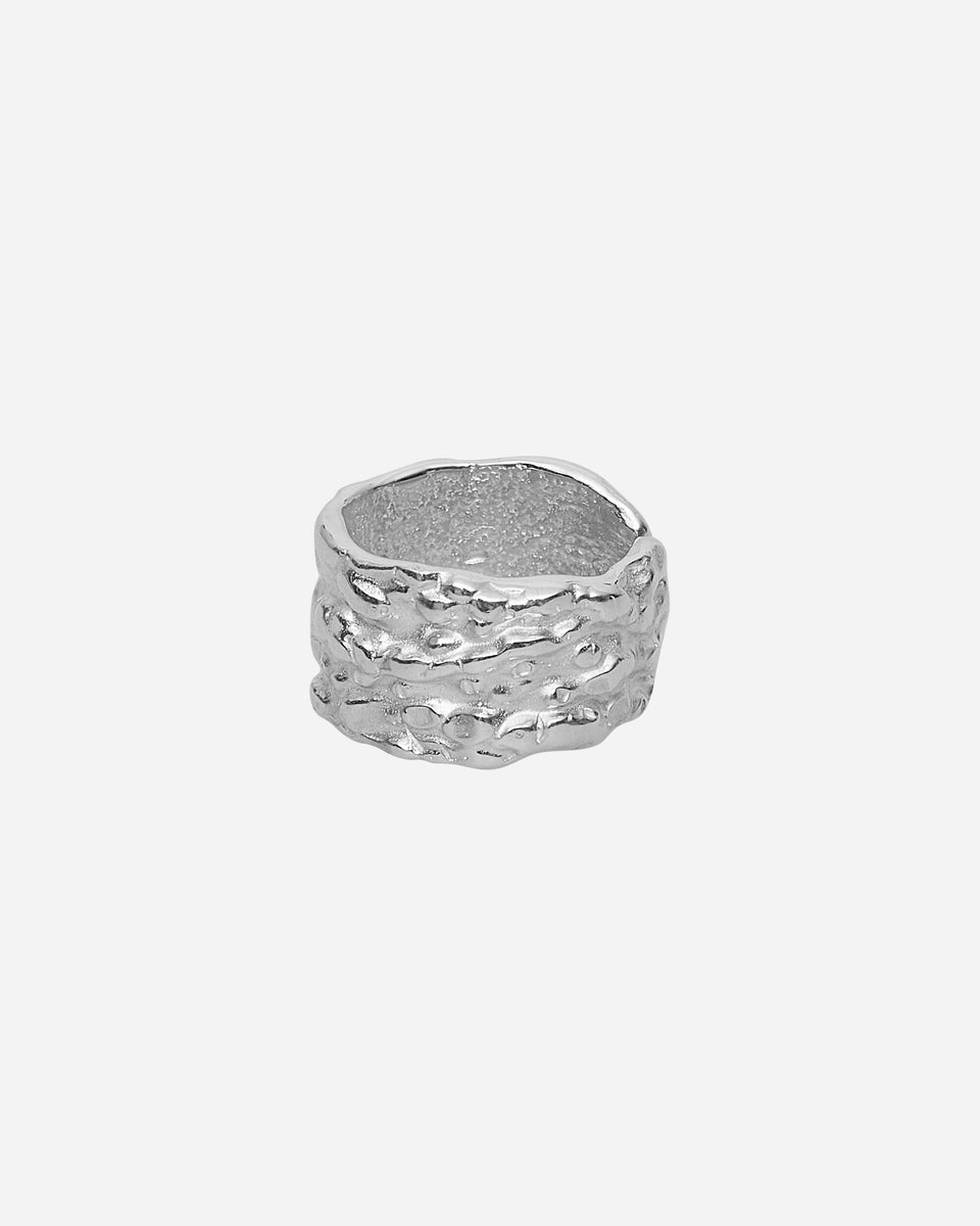 Avocado Lava Ring Silver