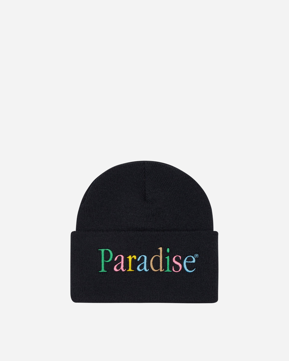 Paradis3 Colors Logo Cuff Beanie Black - Slam Jam® Official Store