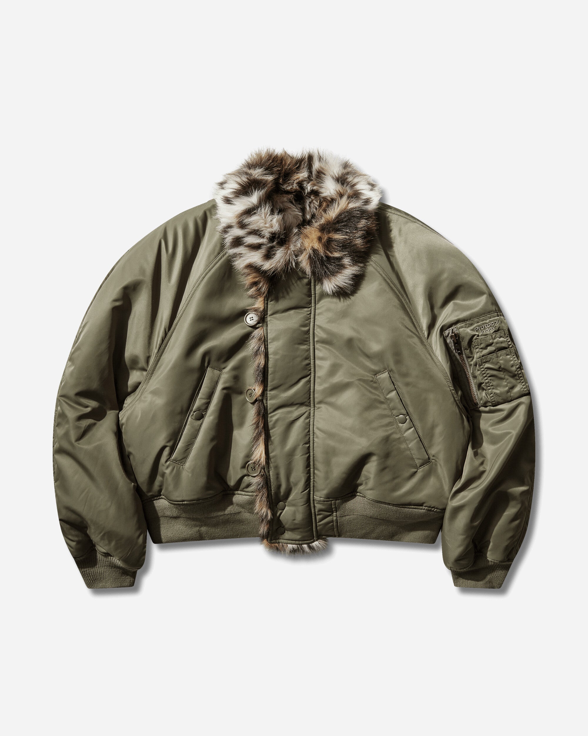 Exaggerated Shoulder Fur N2B Jacket Olive – Slam Jam®