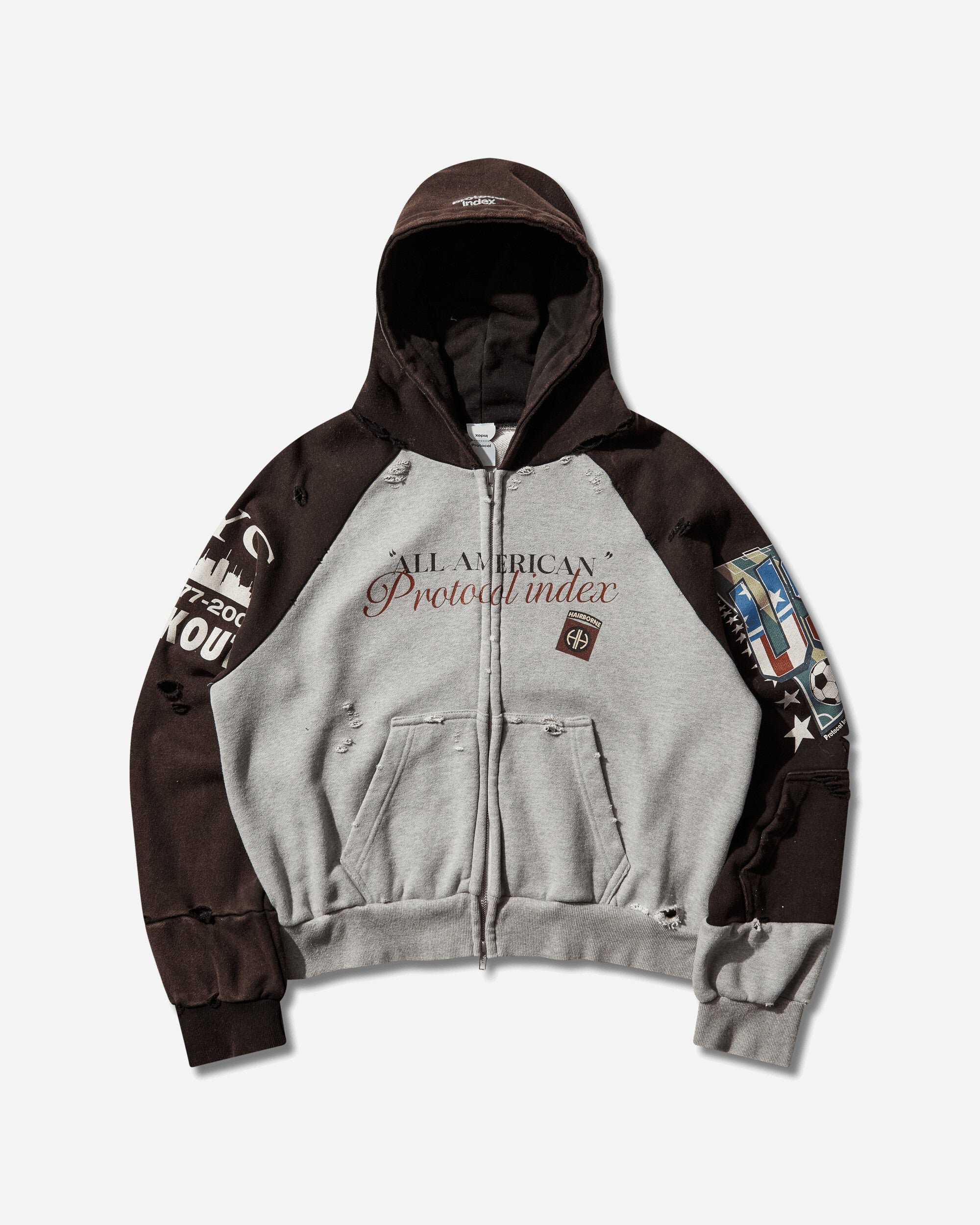 Tight Fit Reconstructed Zip Hoodie Black / Melange Grey – Slam Jam®