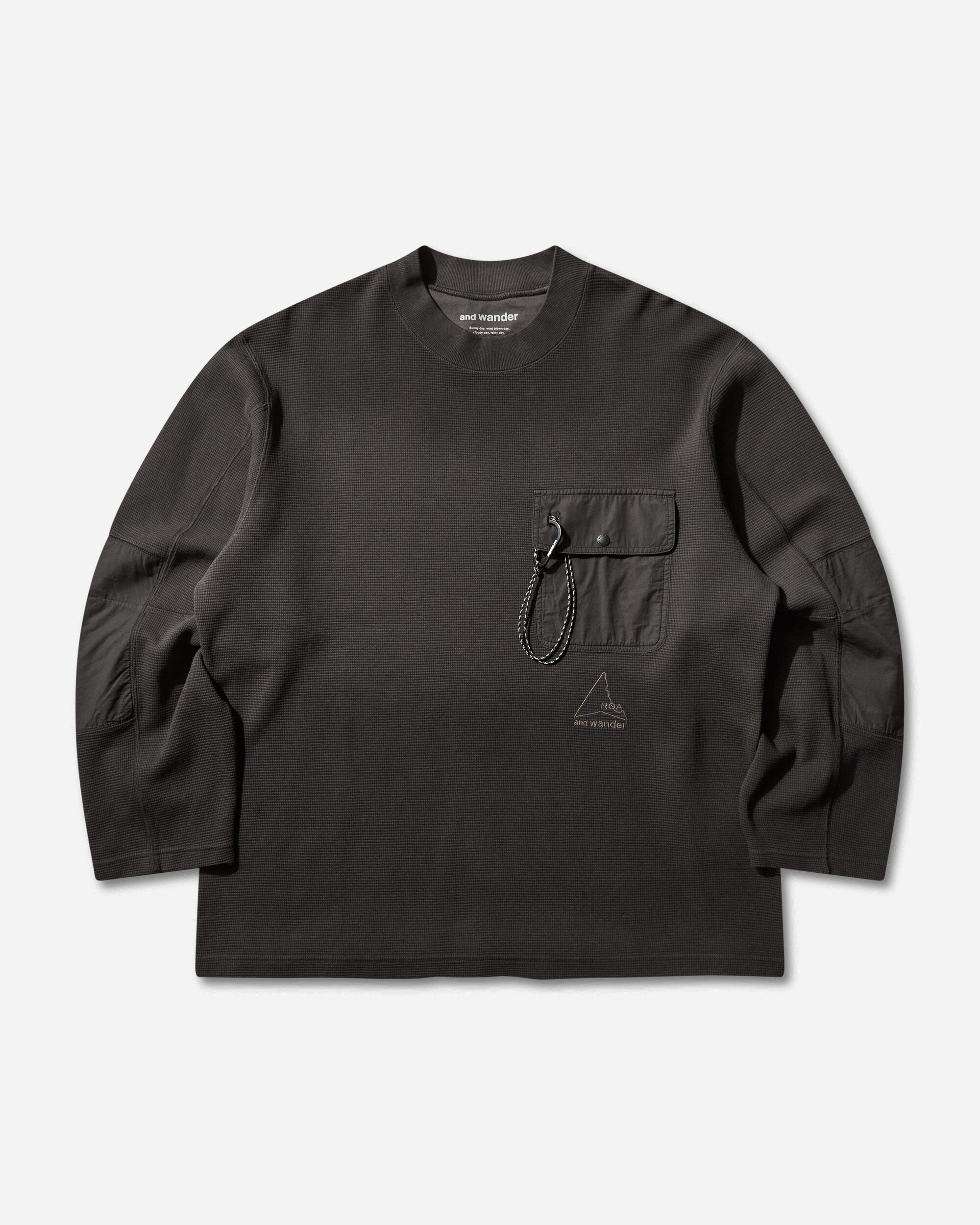 And wanderロンT and wander Garment-Dyed Longsleeve Top Black – Slam Jam®