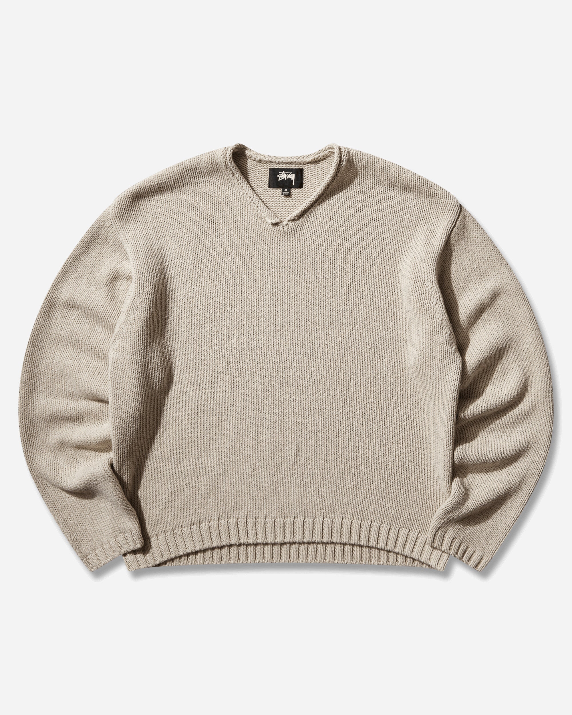Roll V Neck Sweater Oatmeal – Slam Jam®