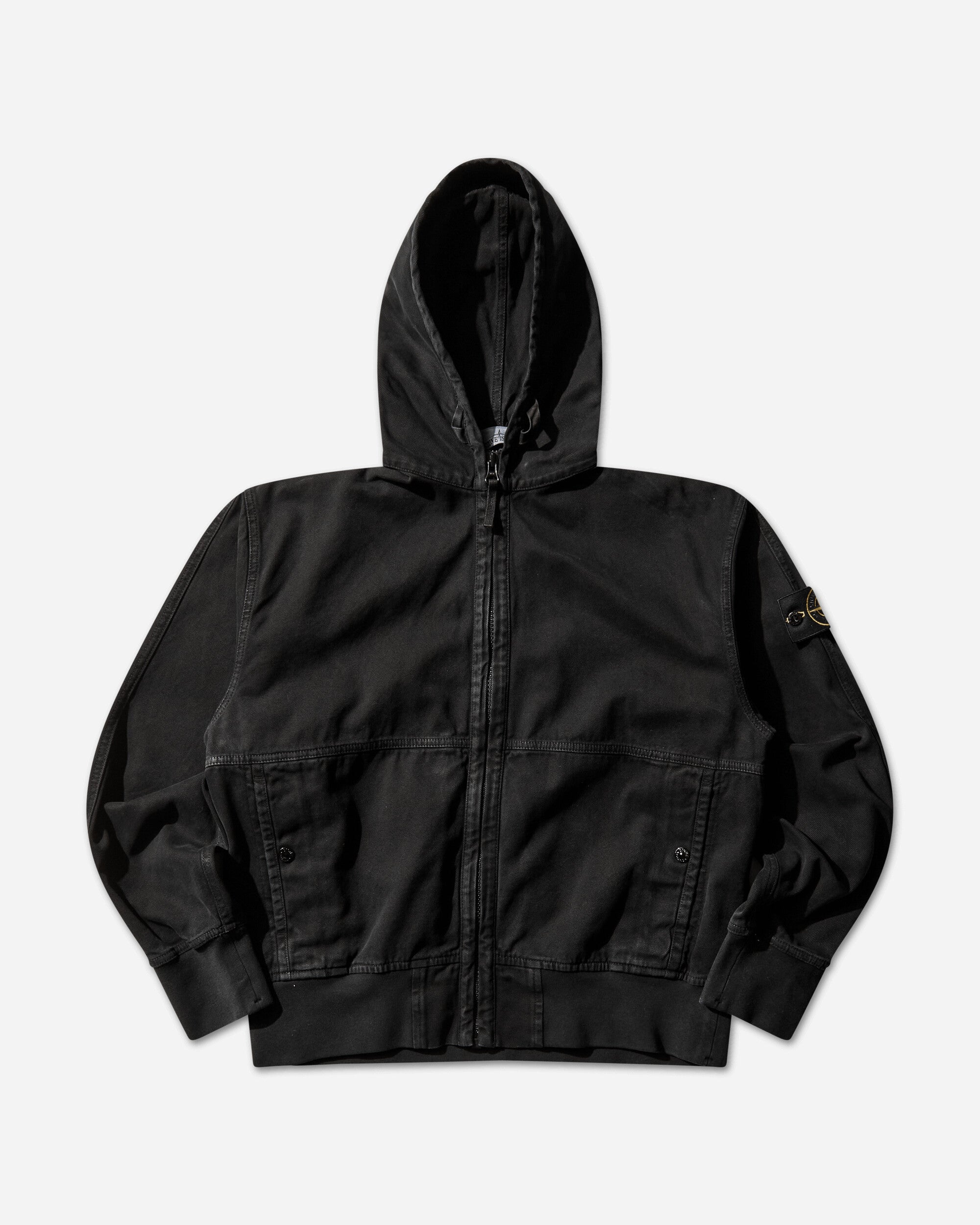 Men's Organic Panama Cotton 'OLD' Effect Zip Jacket Black – Slam Jam®