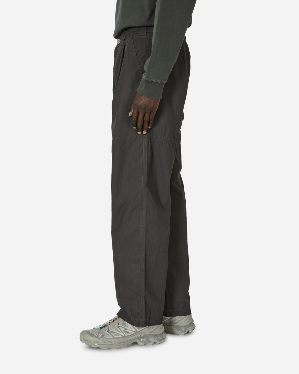 Stone Island Marina Pleated Cotton Canvas Chino Pants Charcoal