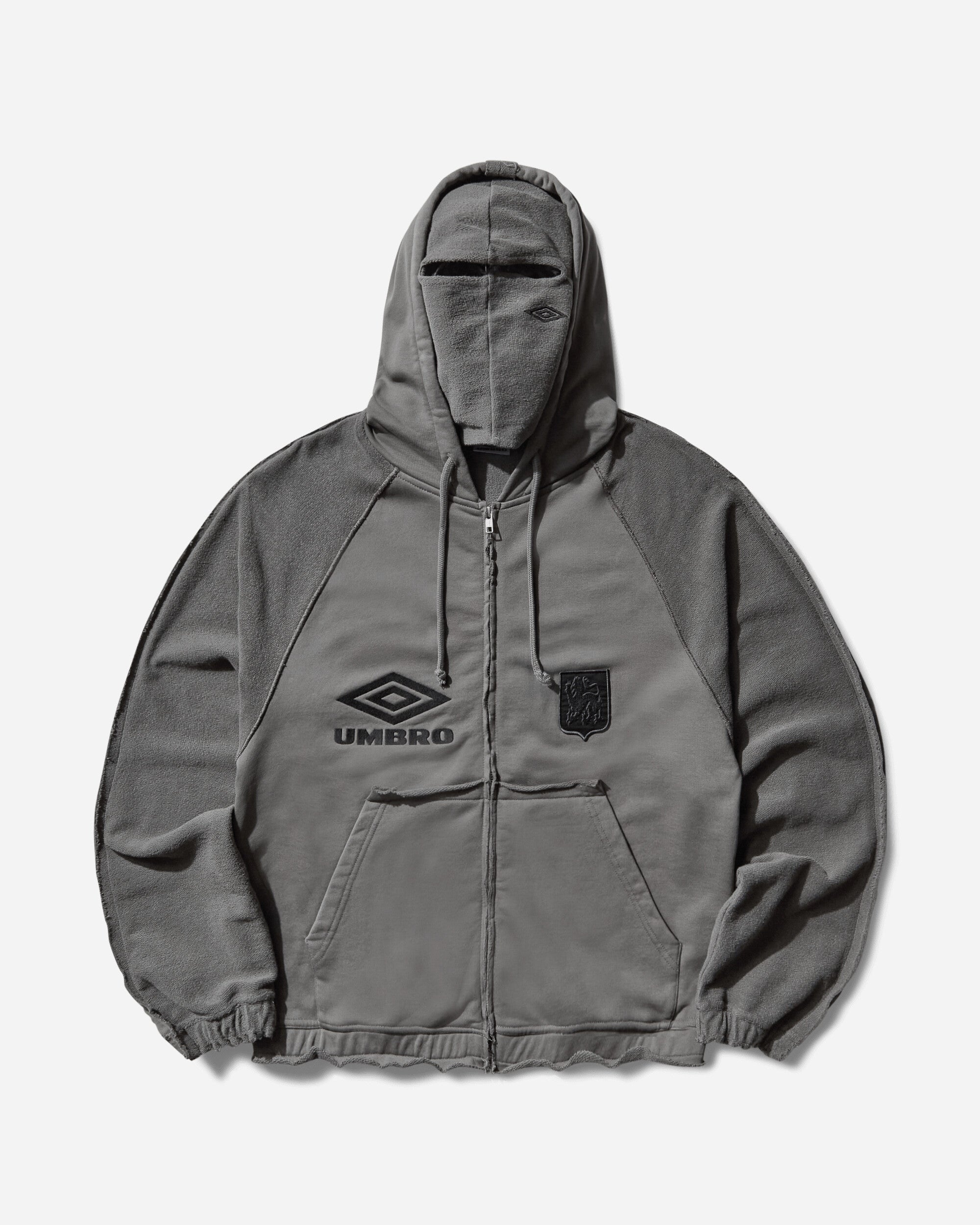 Royal Arms Zip Masked Hoodie Smock Grey – Slam Jam®