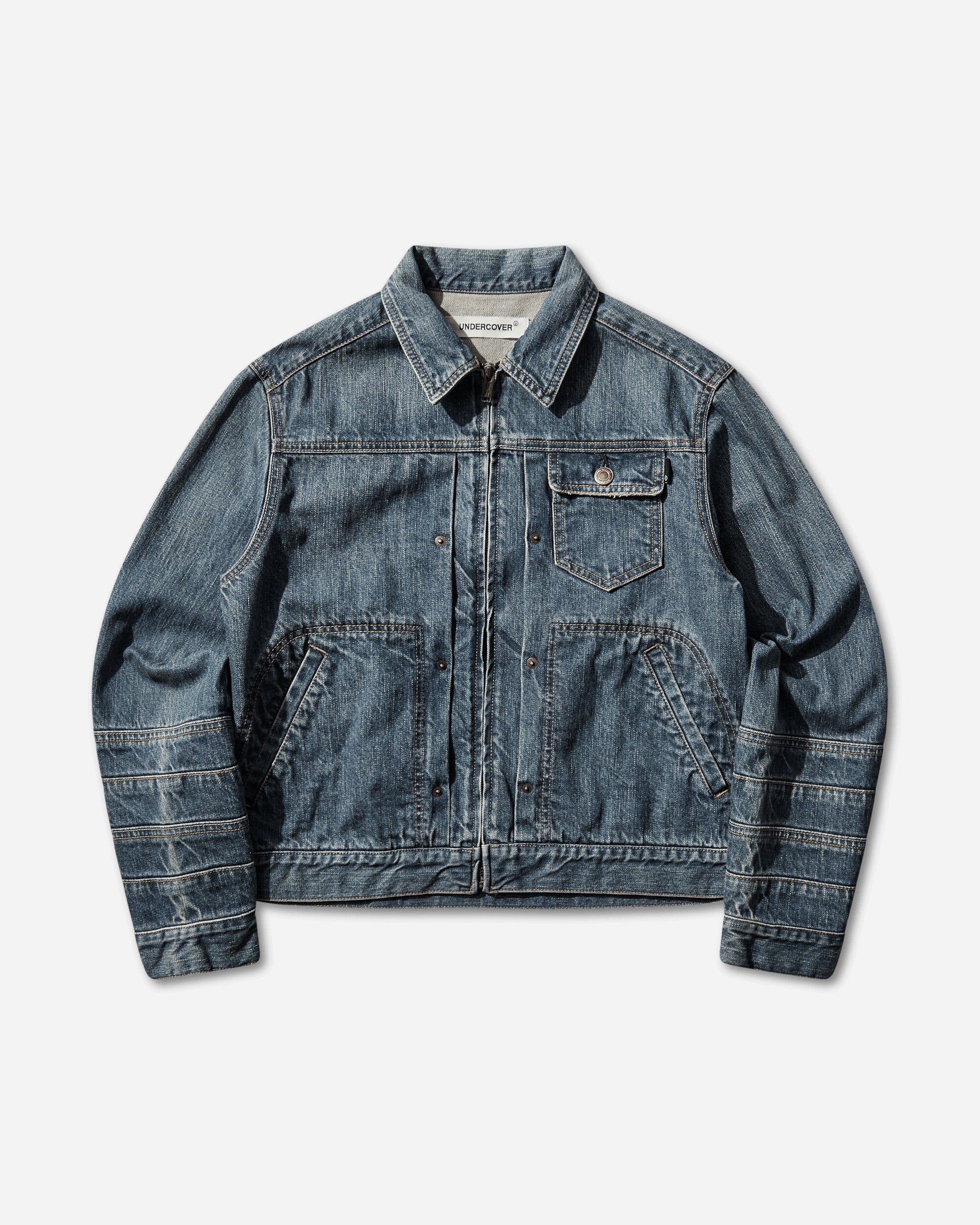 【INDIGO】Denim Zip Blouson Women's Distressed Denim Zip Jacket Indigo – Slam Jam®