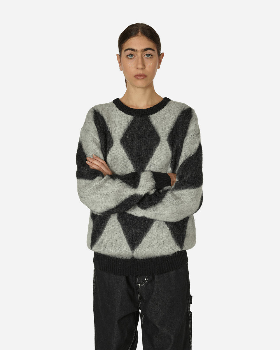 Diamond Mohair Crewneck Sweater Grey