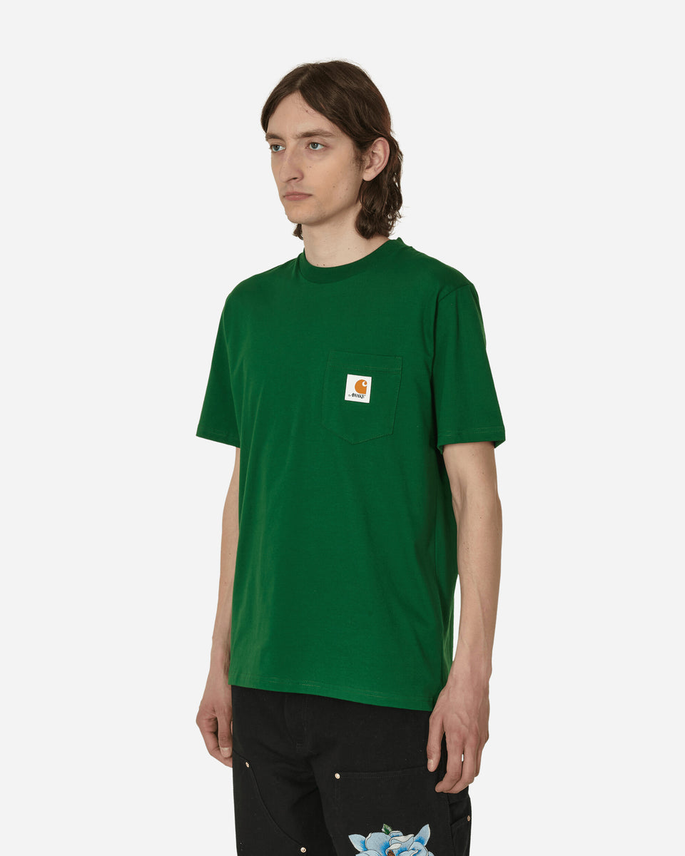 Awake NY Carhartt WIP Pocket T-Shirt Dark Green - Slam Jam
