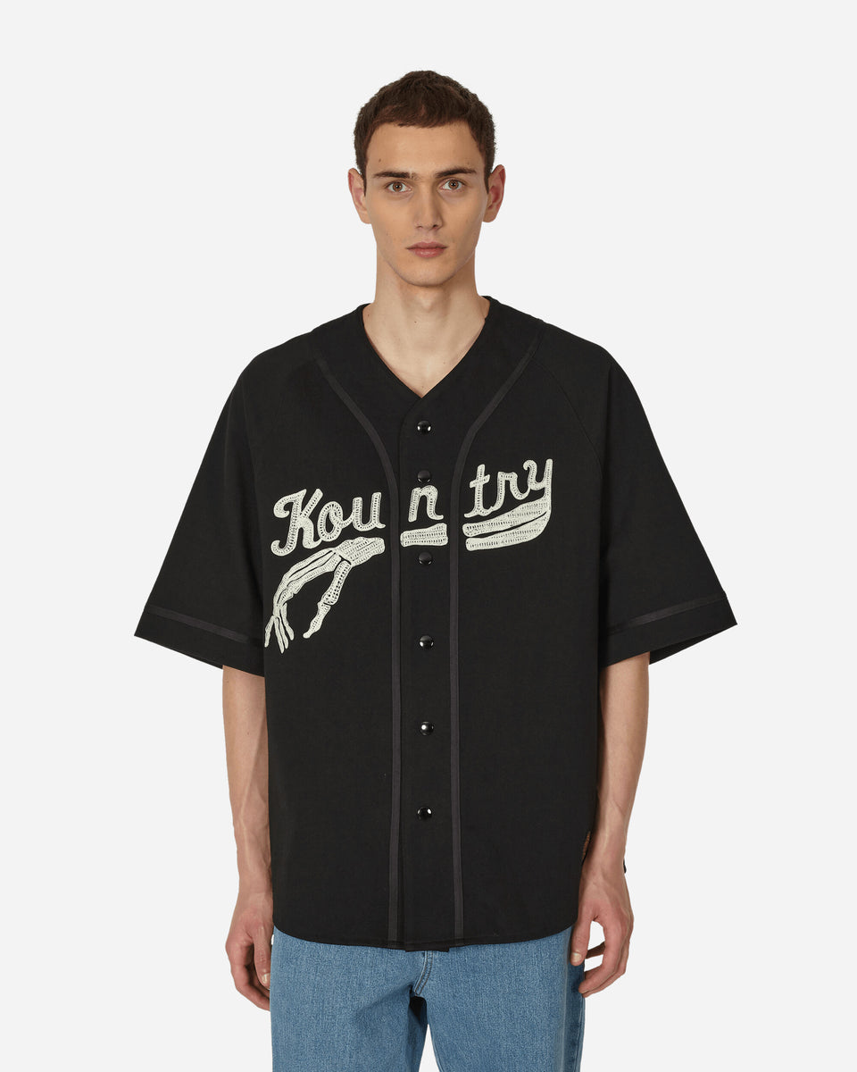 Kapital 16/-Densed Jersey Baseball Shirt (Bone) | Red | Canoe Club 3