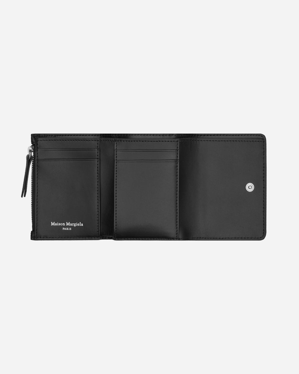 Maison Margiela Four Stitches Compact Wallet Black - Slam Jam