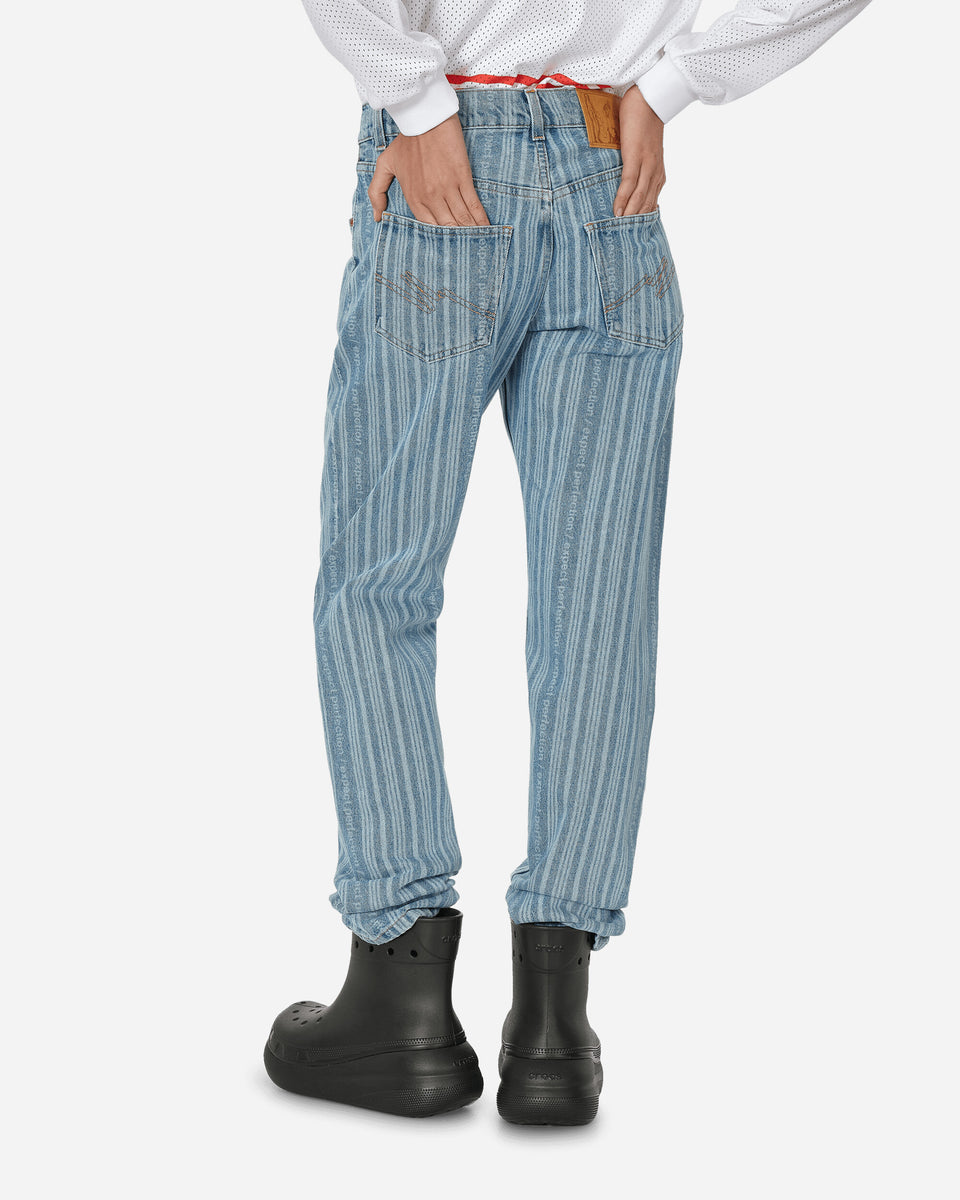 Martine Rose Straight Leg Jeans Blue Stripe - L