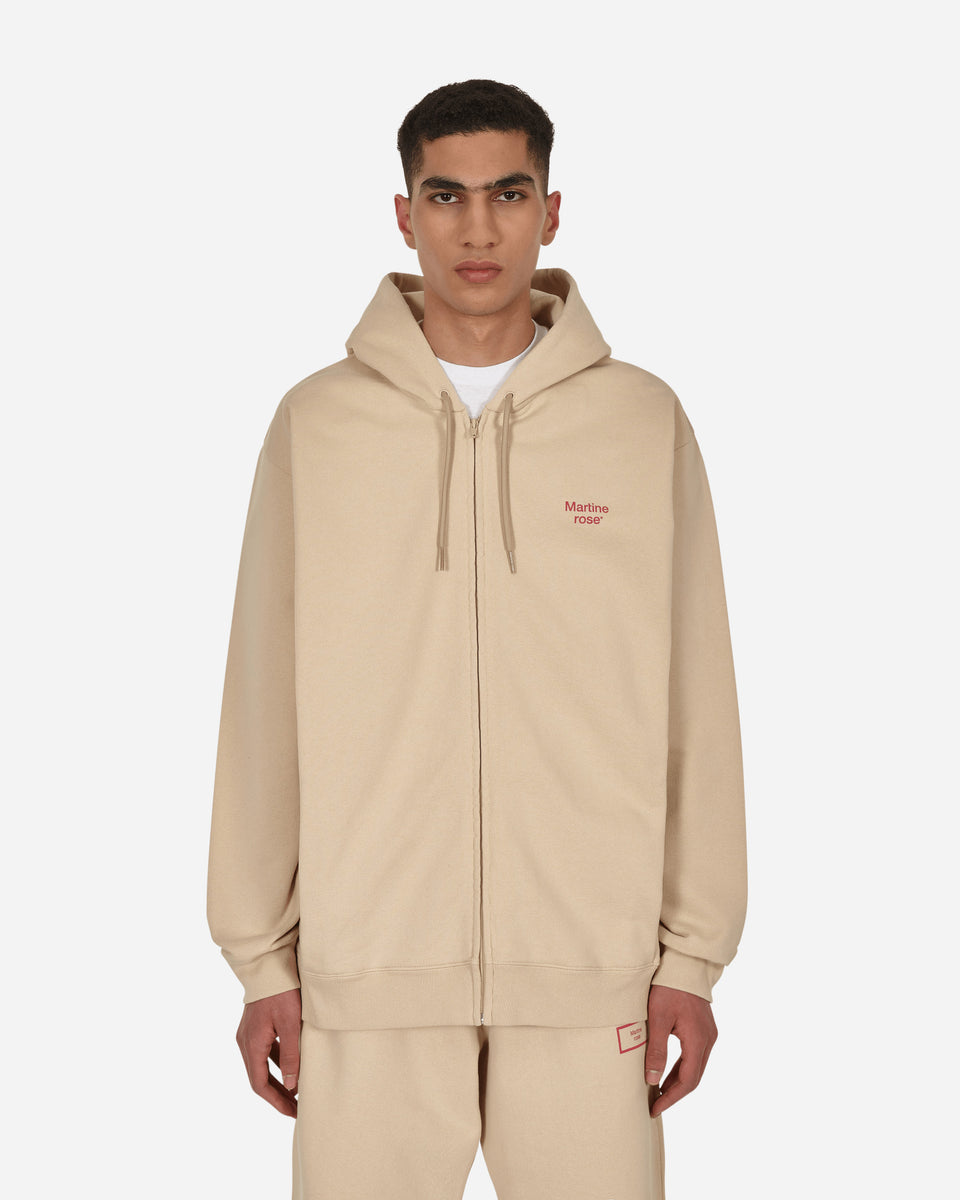 Martine Rose Novelty Zip-Up Hooded Sweatshirts Beige - Slam Jam