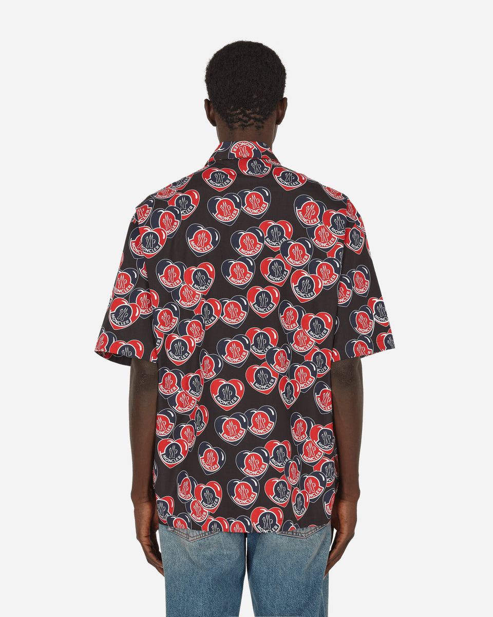 Moncler Printed Cotton Shirt Black / Red - Slam Jam Official Store