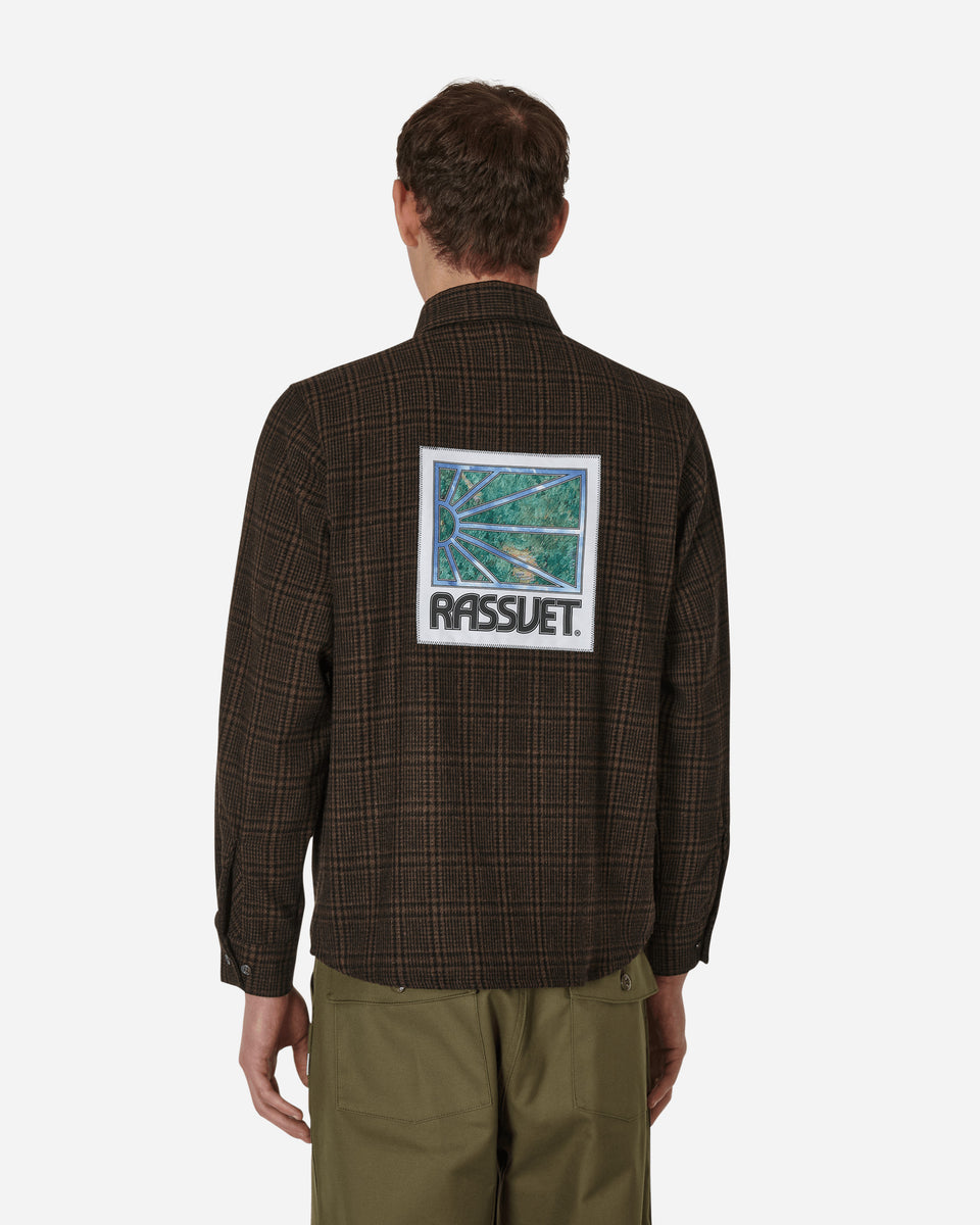 Paccbet Checked Two Pocket Shirt Brown - Slam Jam