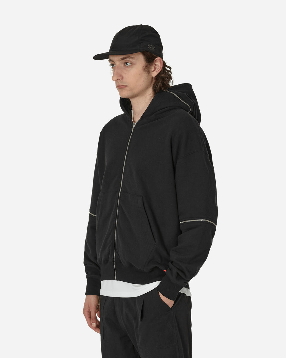 Zip Off Hooded Sweatshirt Black