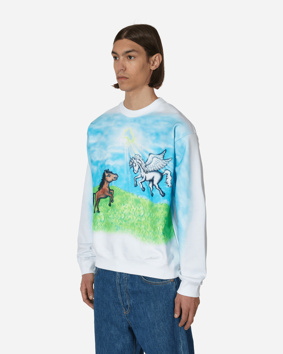 Sky High Farm Ally Bo Printed Crewneck Sweatshirt White