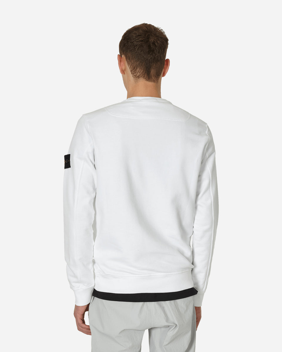 Stone island white crew neck clearance sweatshirt