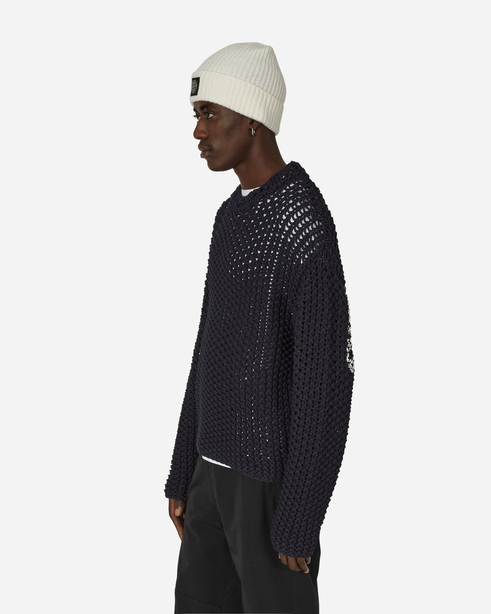 Stone Island Marina Knitted Nylon Rope Sweater Blue - Slam Jam