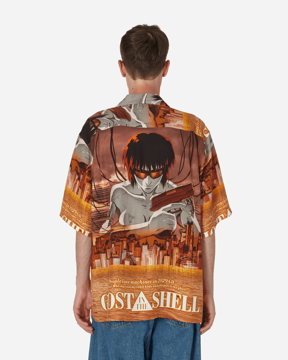 WACKO MARIA Ghost In The Shell Hawaiian Shirt (Type-1) Brown