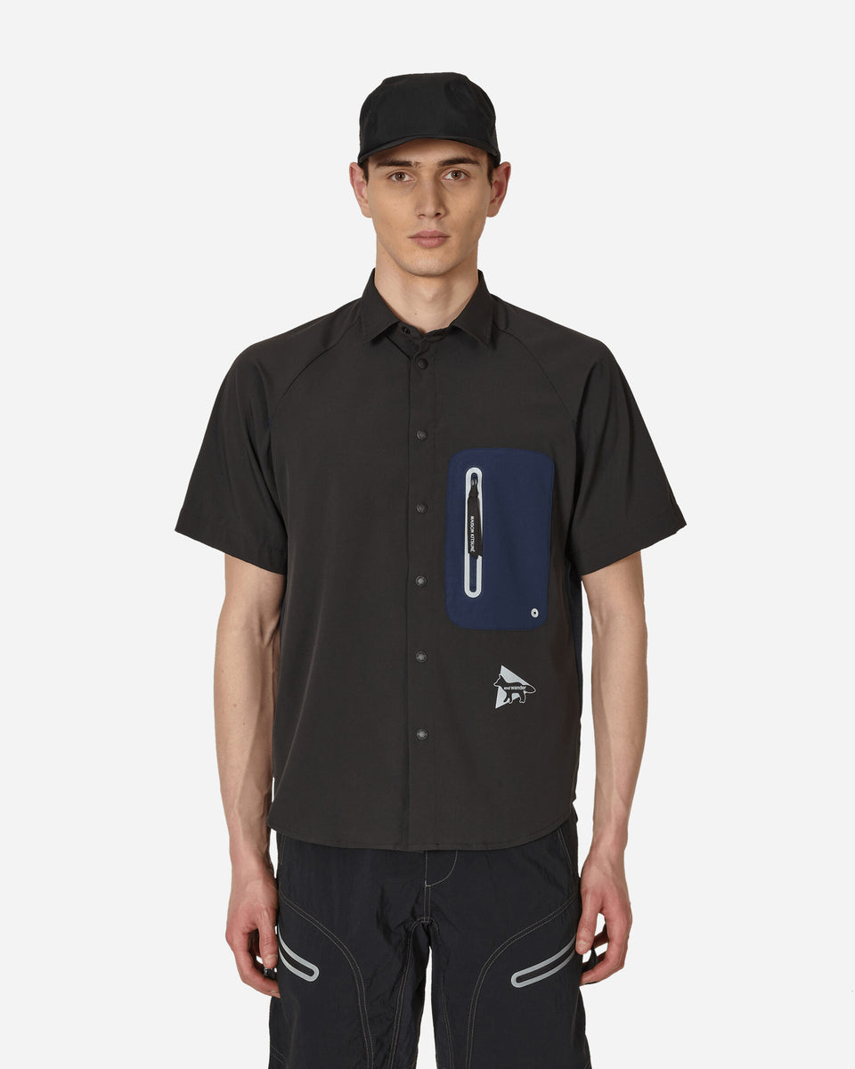 and wander Maison Kitsuné Hiking Shirt Black - Slam Jam® Official