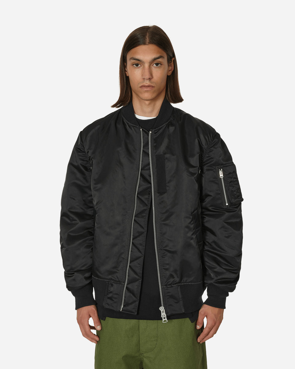 Nylon Twill Bomber Jacket Black