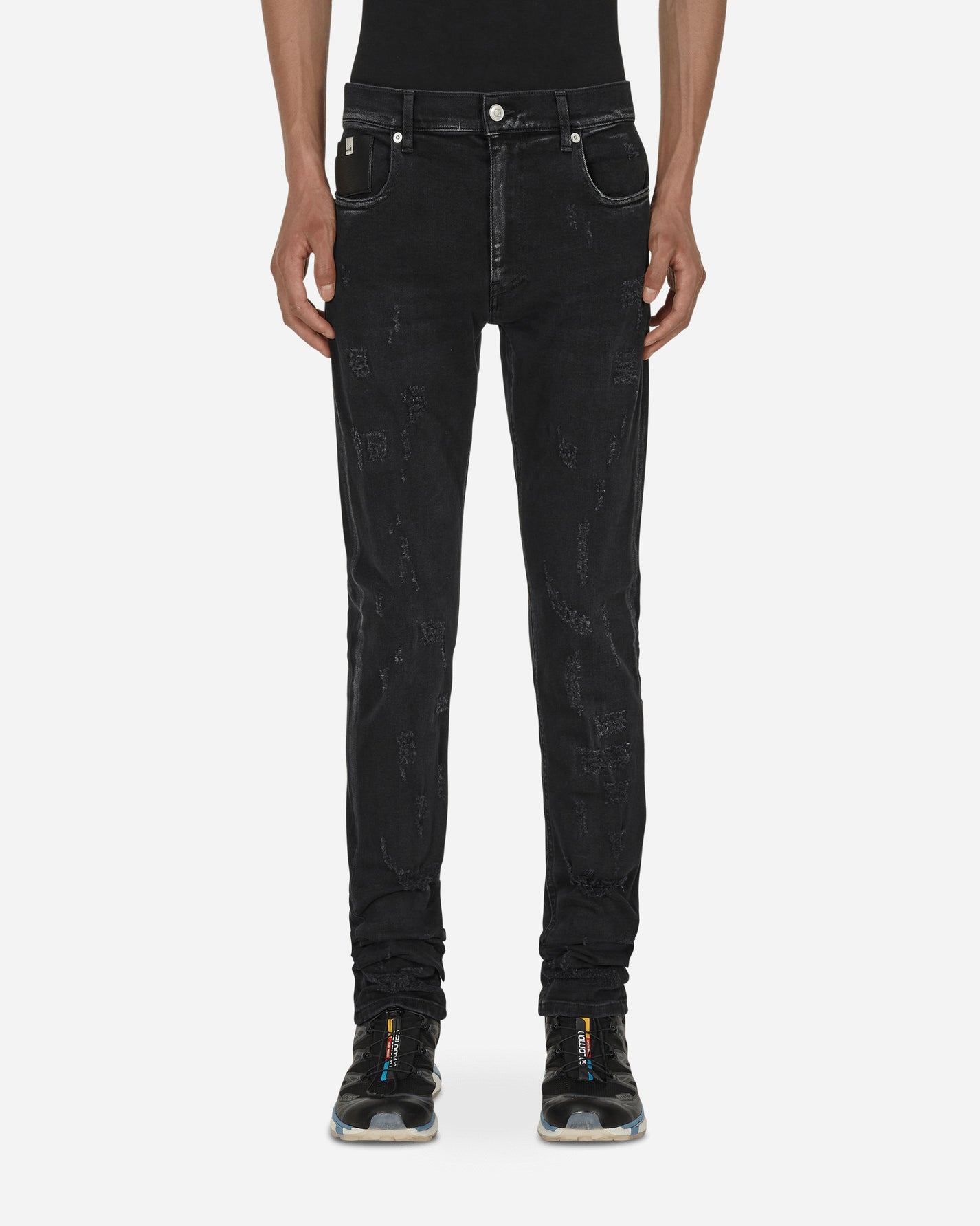 1017 Alyx 9SM Super Skinny Treated Jean Black Pants Denim AAMPA0294FA01 BLK0001