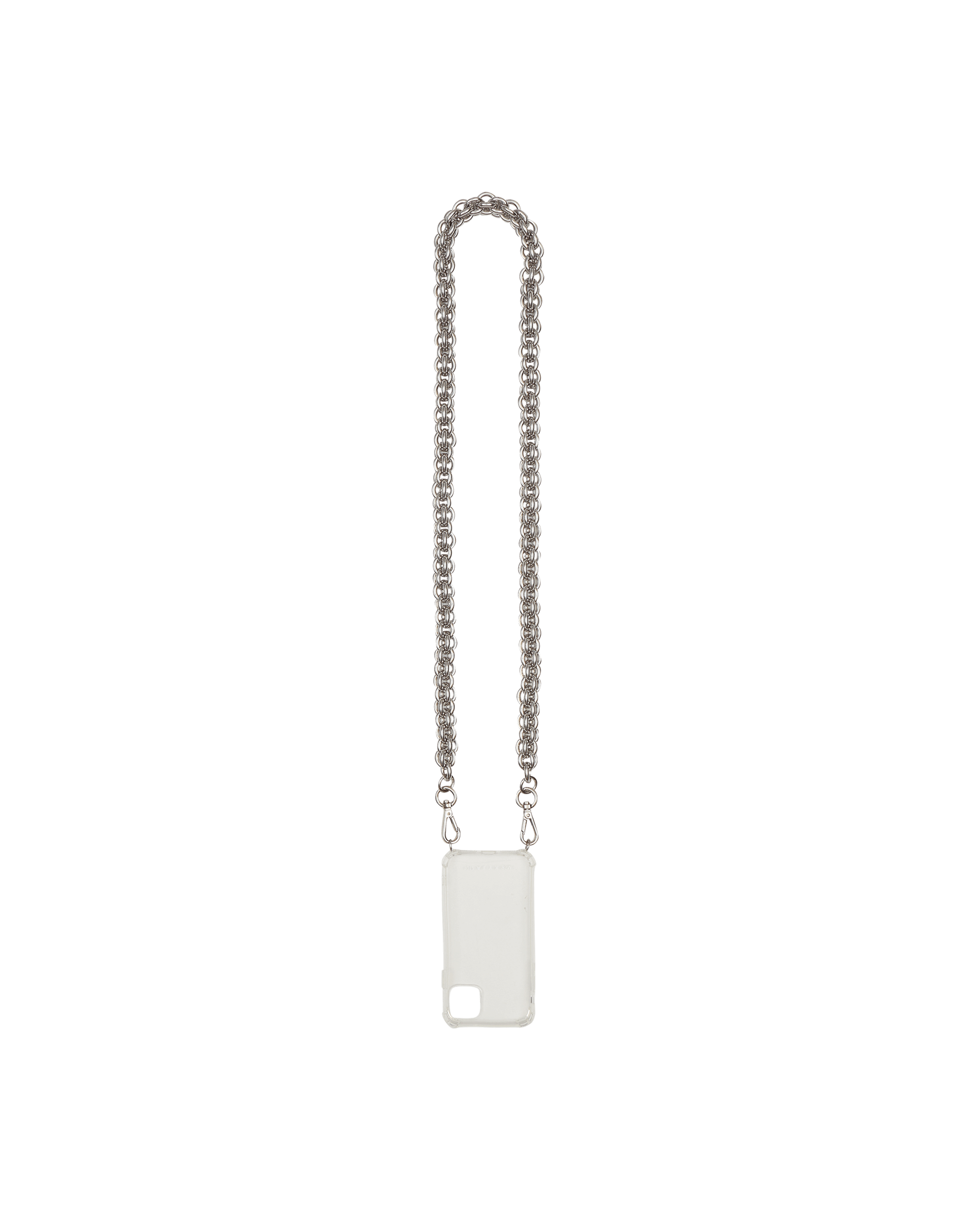 1017 Alyx 9SM Iphone Case 11 W Small Chunky Chain Trasparent/Silver Tech and Audio Phone Cases AAUTH0012OT08 MTY0001