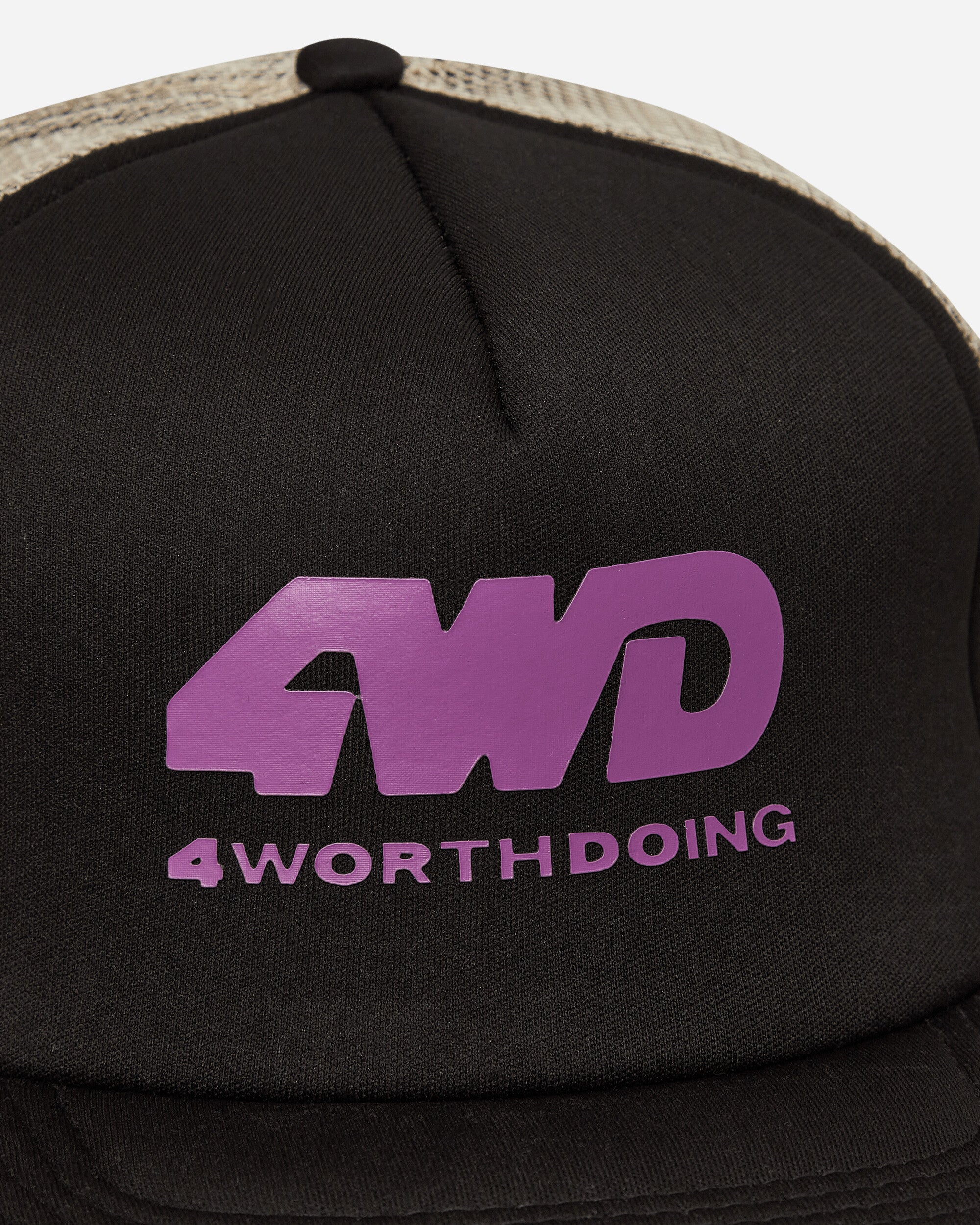 4 Worth Doing Bumper Logo Trucker Hat Black Hats Caps 4WDSS23HT1 BLACK