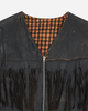 Fringes Leather Vest Black